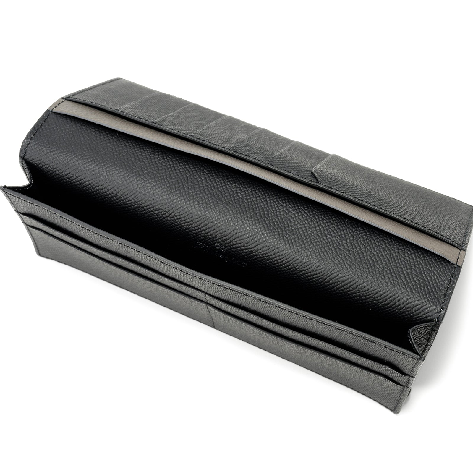 Bicolor gusset long wallet Togo leather