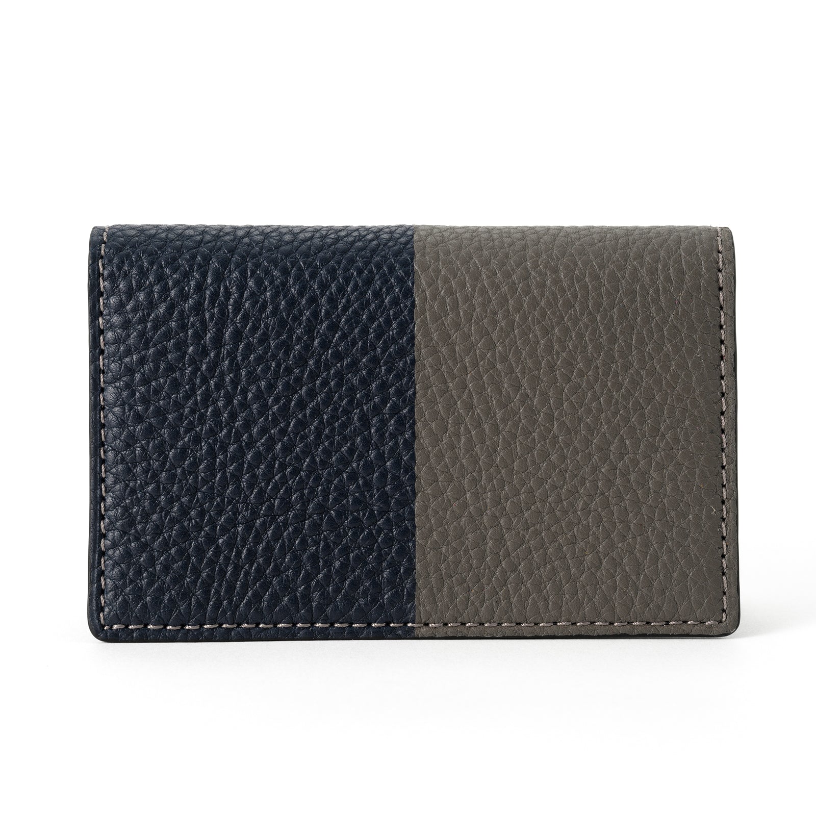 Bicolor through gusset business card holder Togo leather