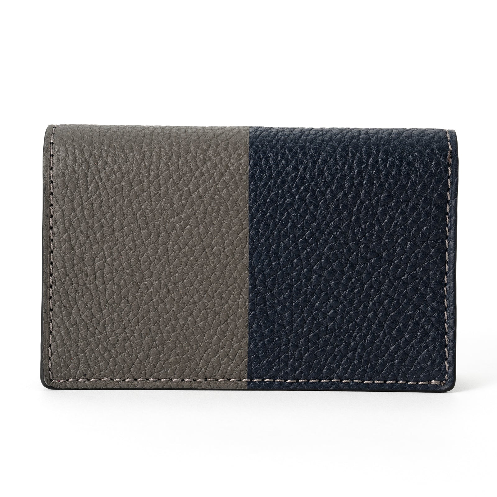 Bicolor through gusset business card holder Togo leather