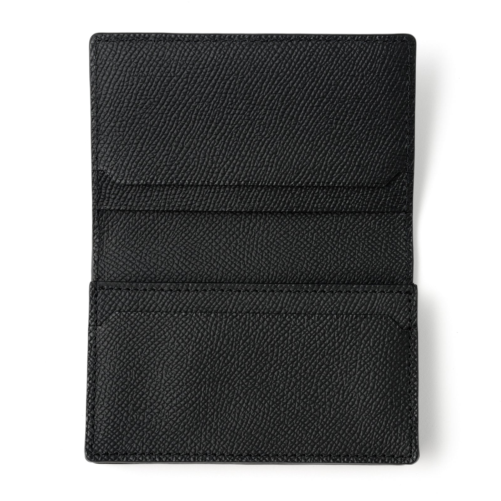 Bicolor through gusset business card holder Togo leather