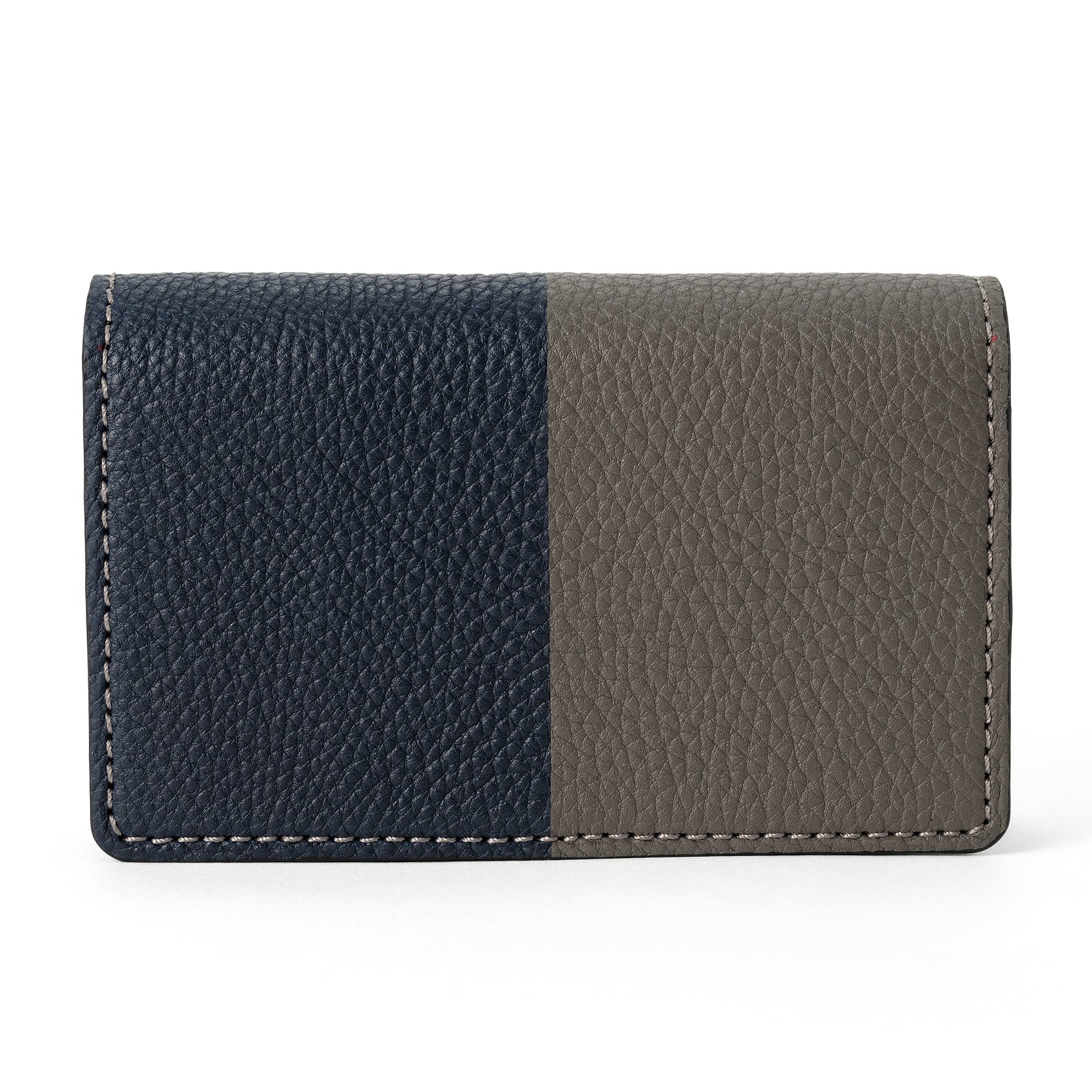 Business card holder with bicolor pocket Togo leather