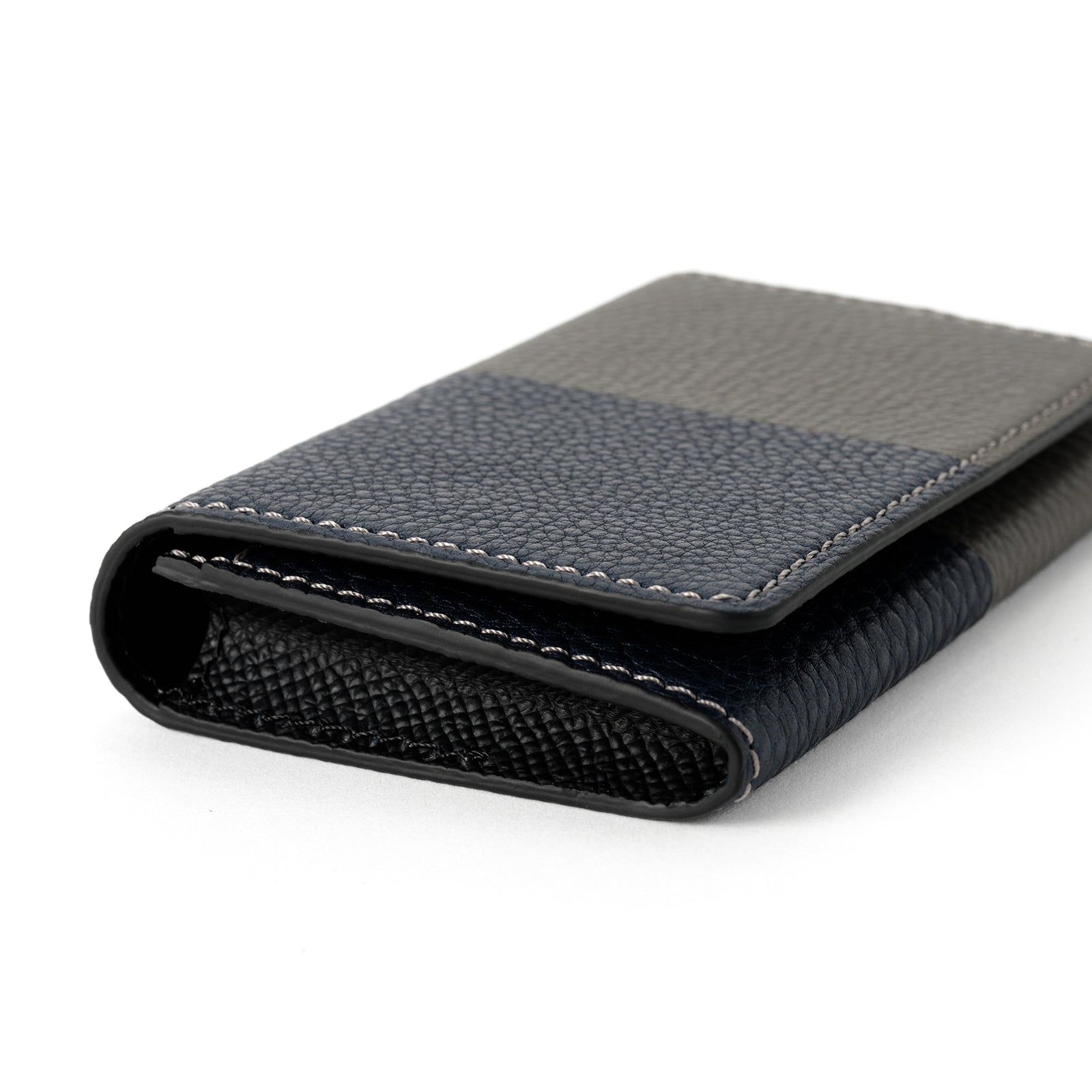 Business card holder with bicolor pocket Togo leather