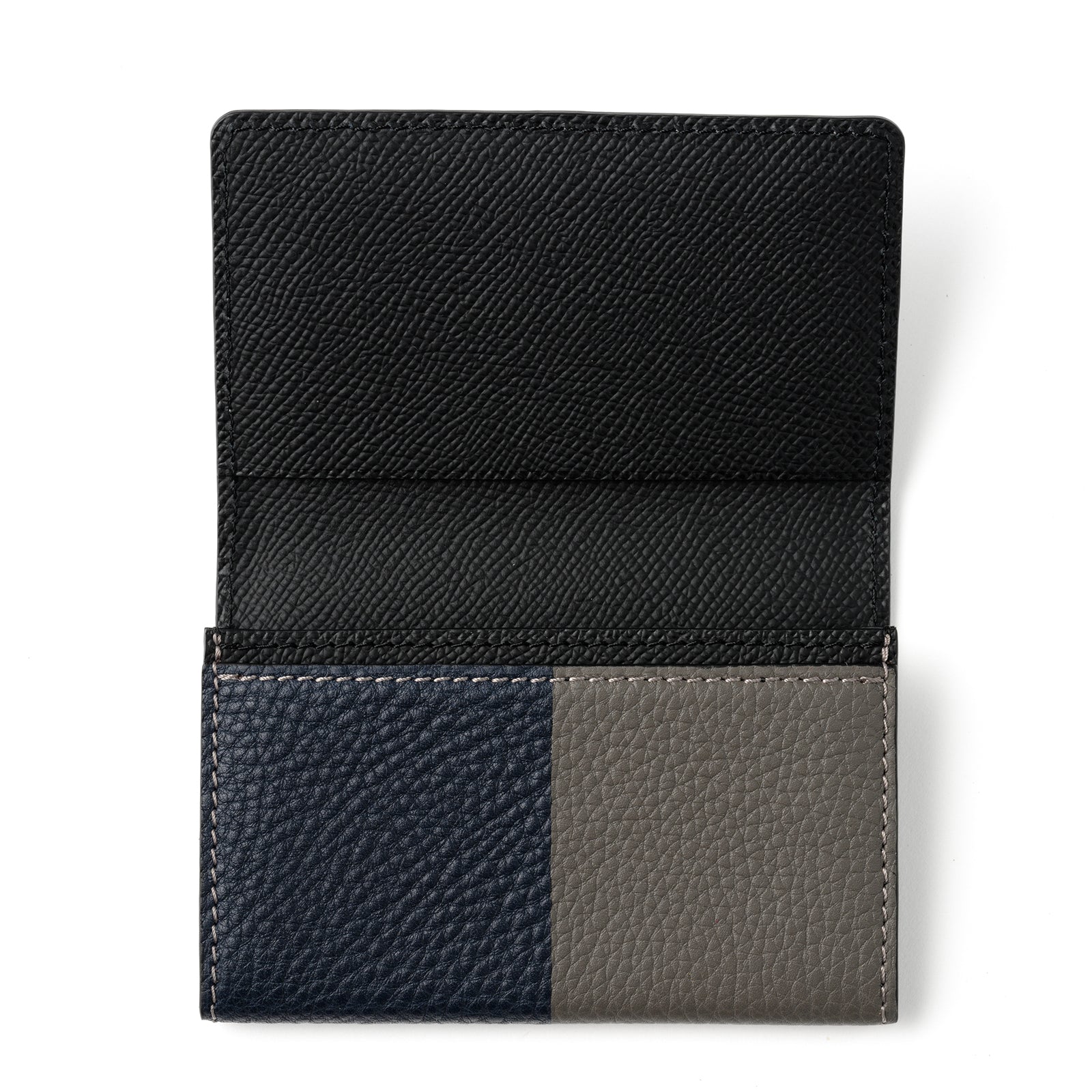 Business card holder with bicolor pocket Togo leather