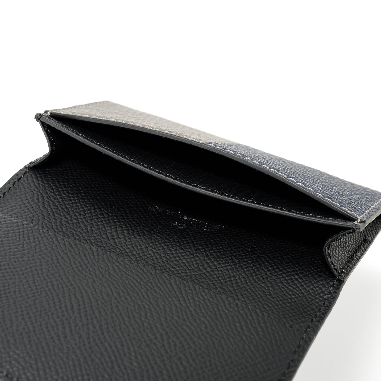 Business card holder with bicolor pocket Togo leather