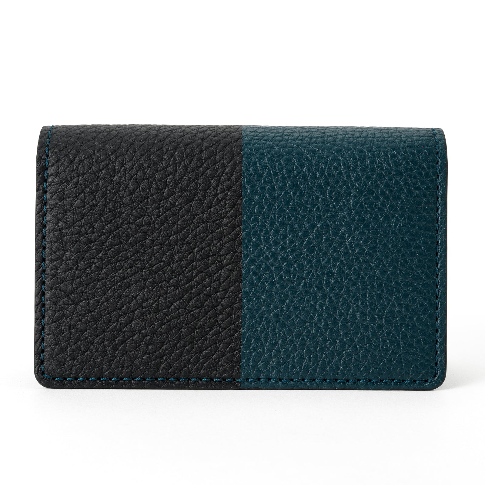 Business card holder with bicolor pocket Togo leather