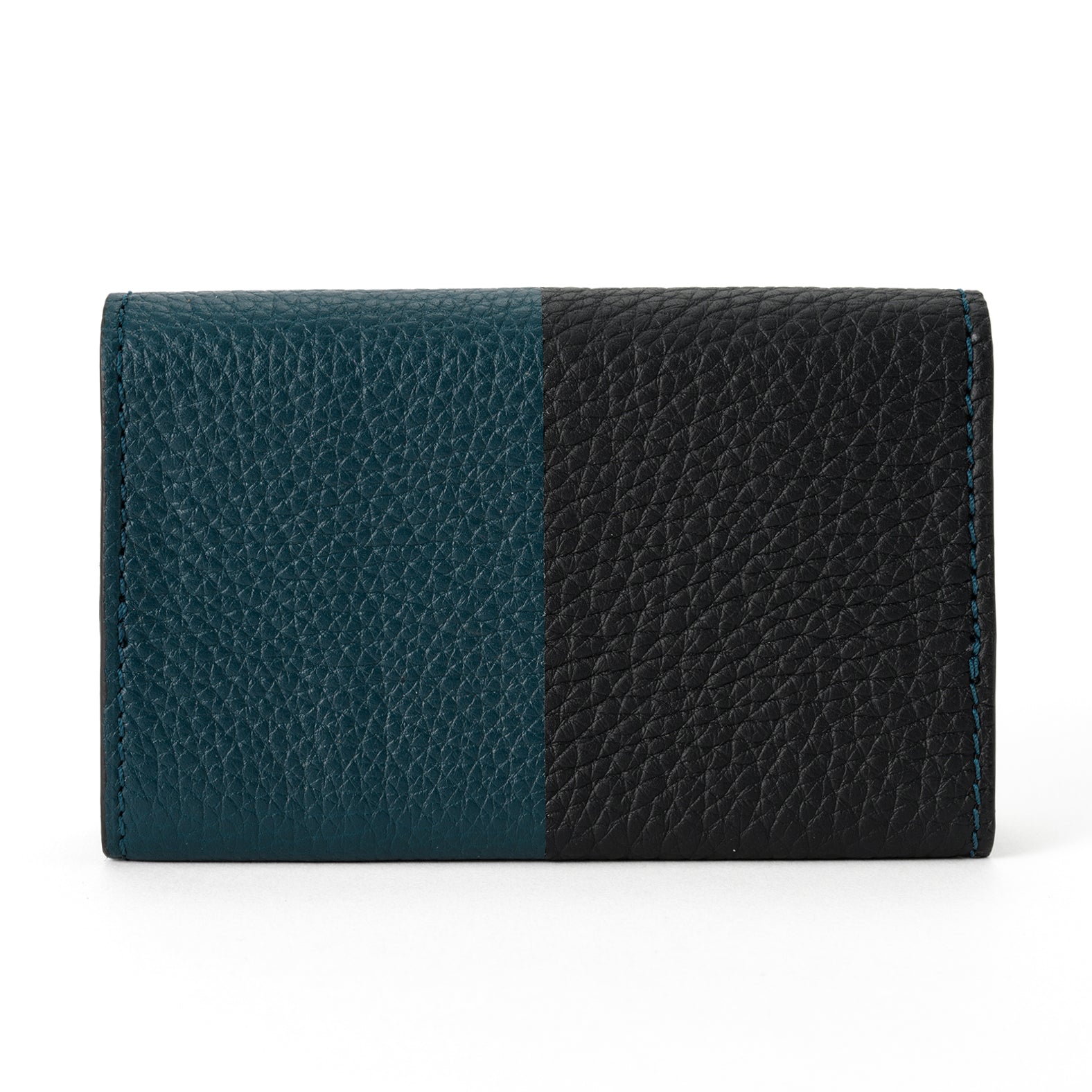 Business card holder with bicolor pocket Togo leather