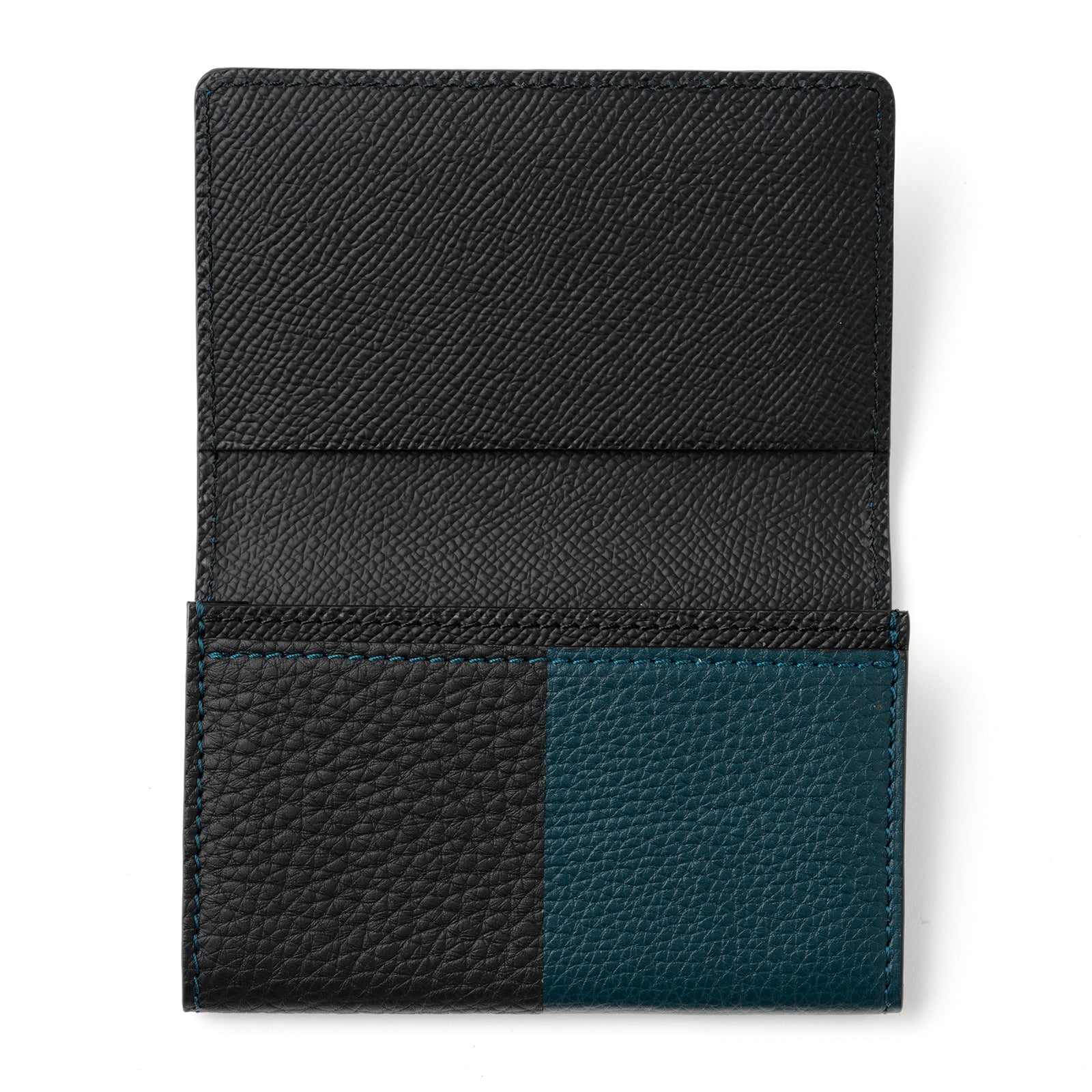 Business card holder with bicolor pocket Togo leather