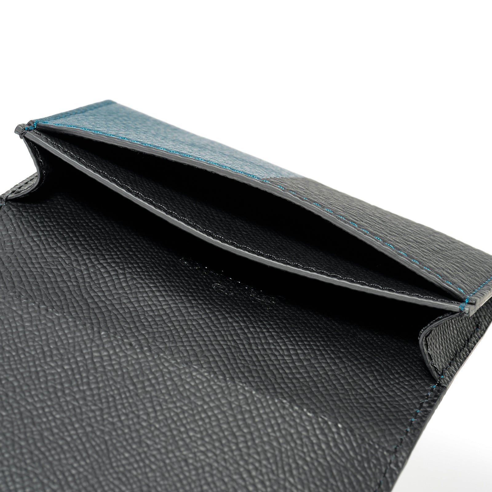 Business card holder with bicolor pocket Togo leather
