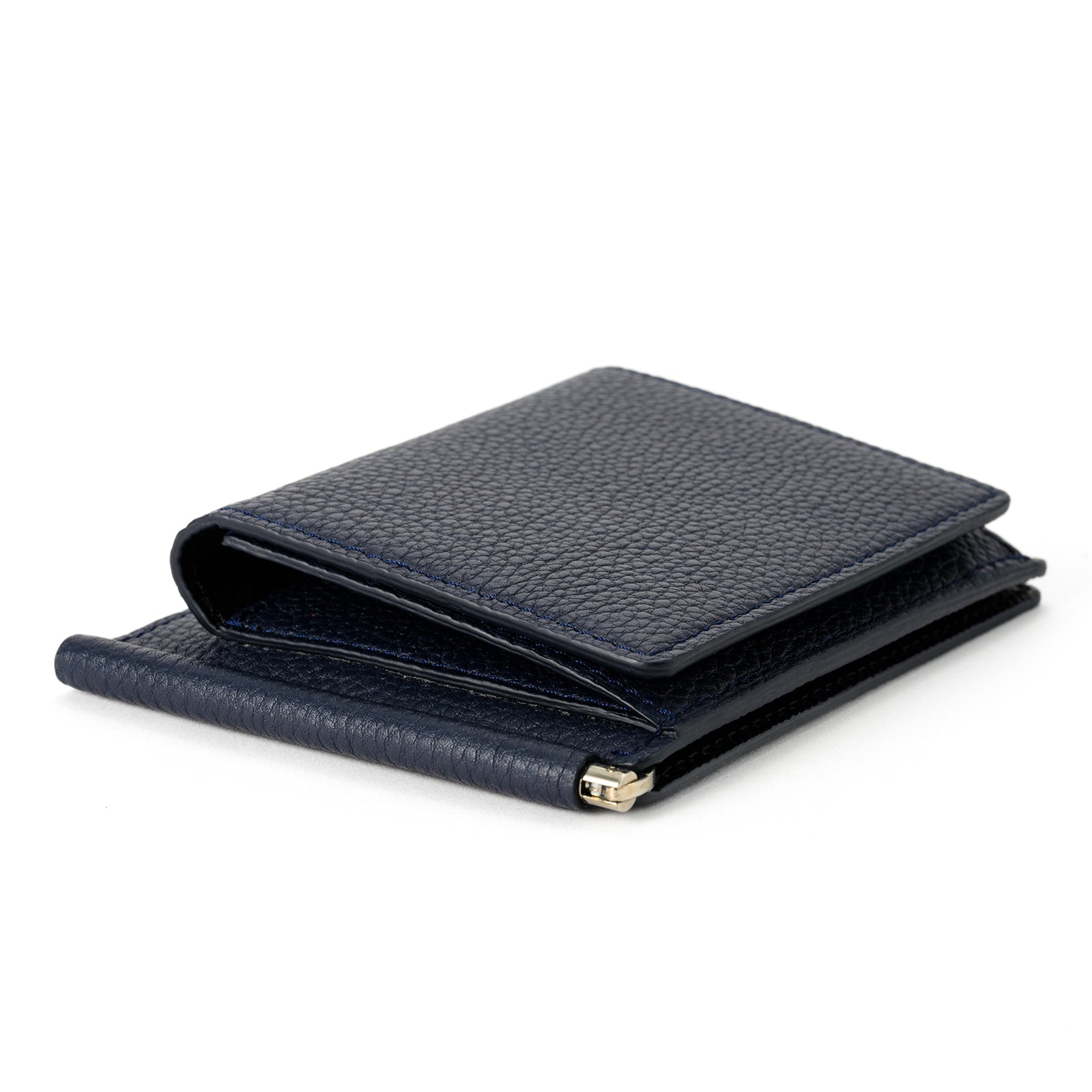 Money clip with coin purse Togo leather