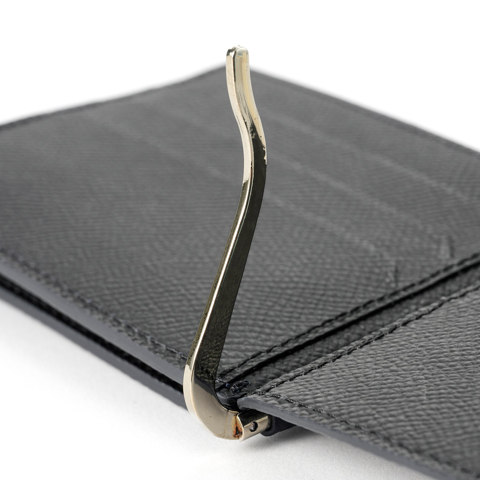 Money clip with coin purse Togo leather