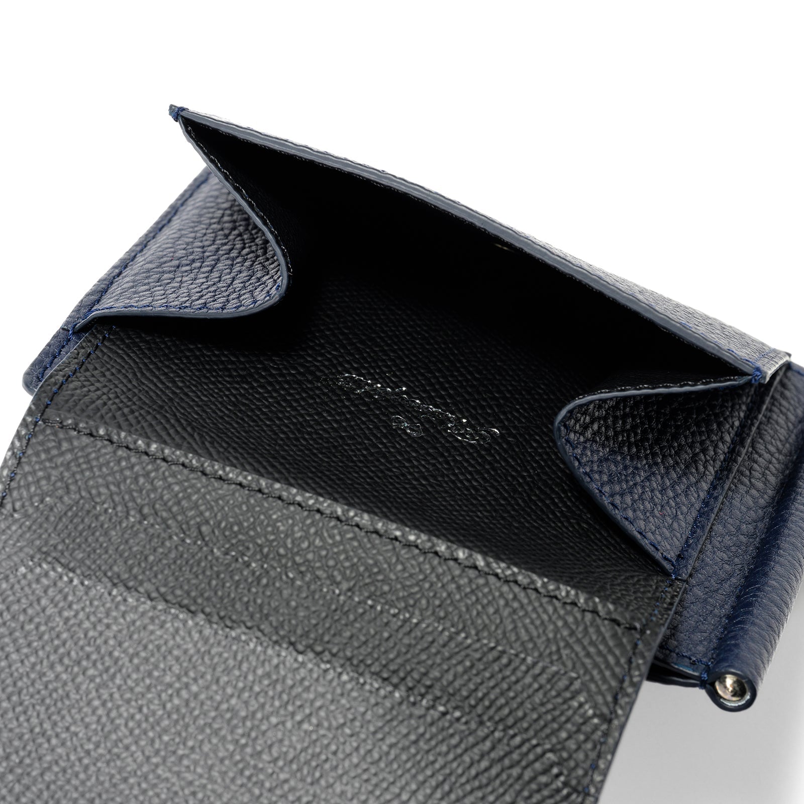 Money clip with coin purse Togo leather