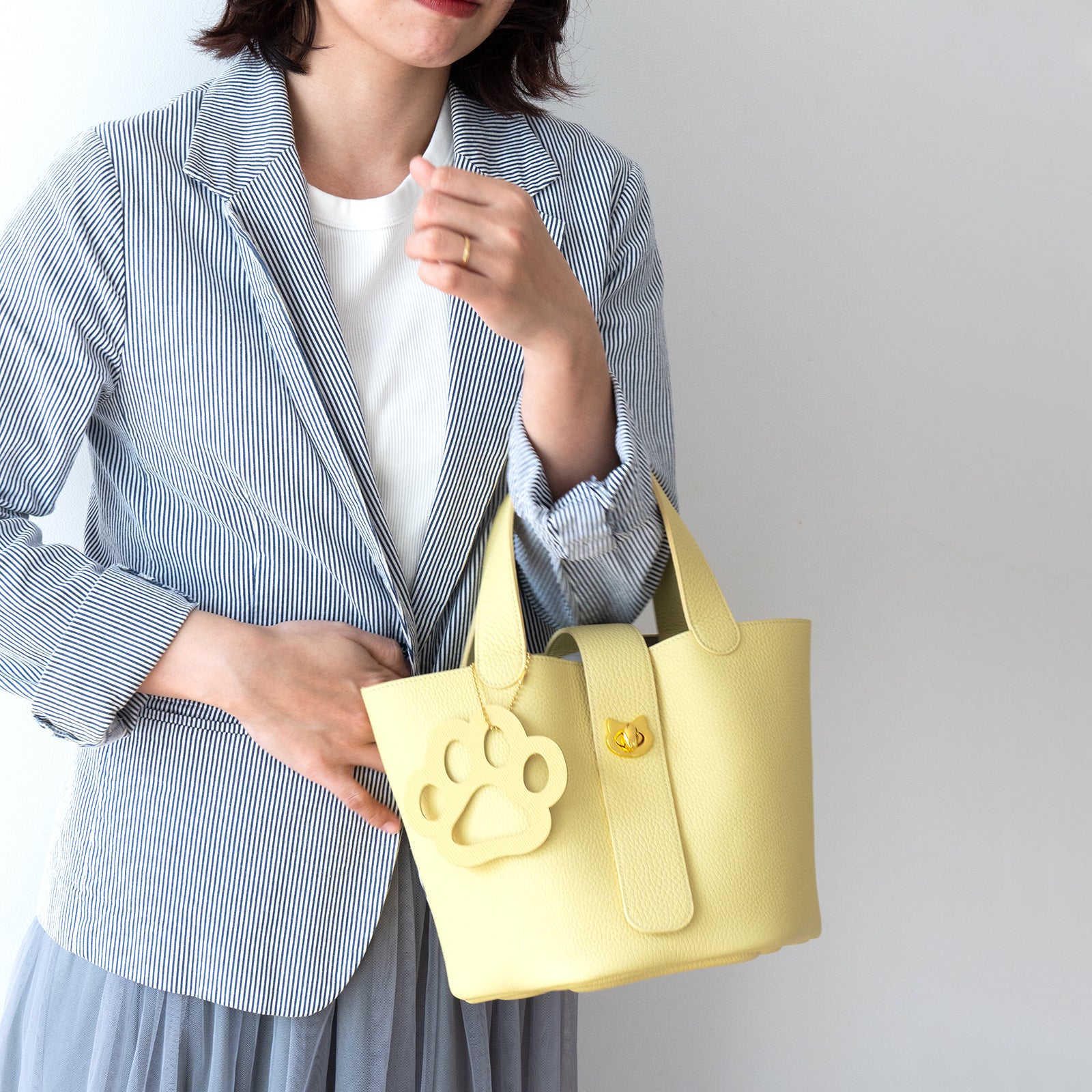 【数量限定 】バゲットバッグ PAW (パウ) 肉球チャーム付き トリヨンクレマンス / ジョーヌプッサン