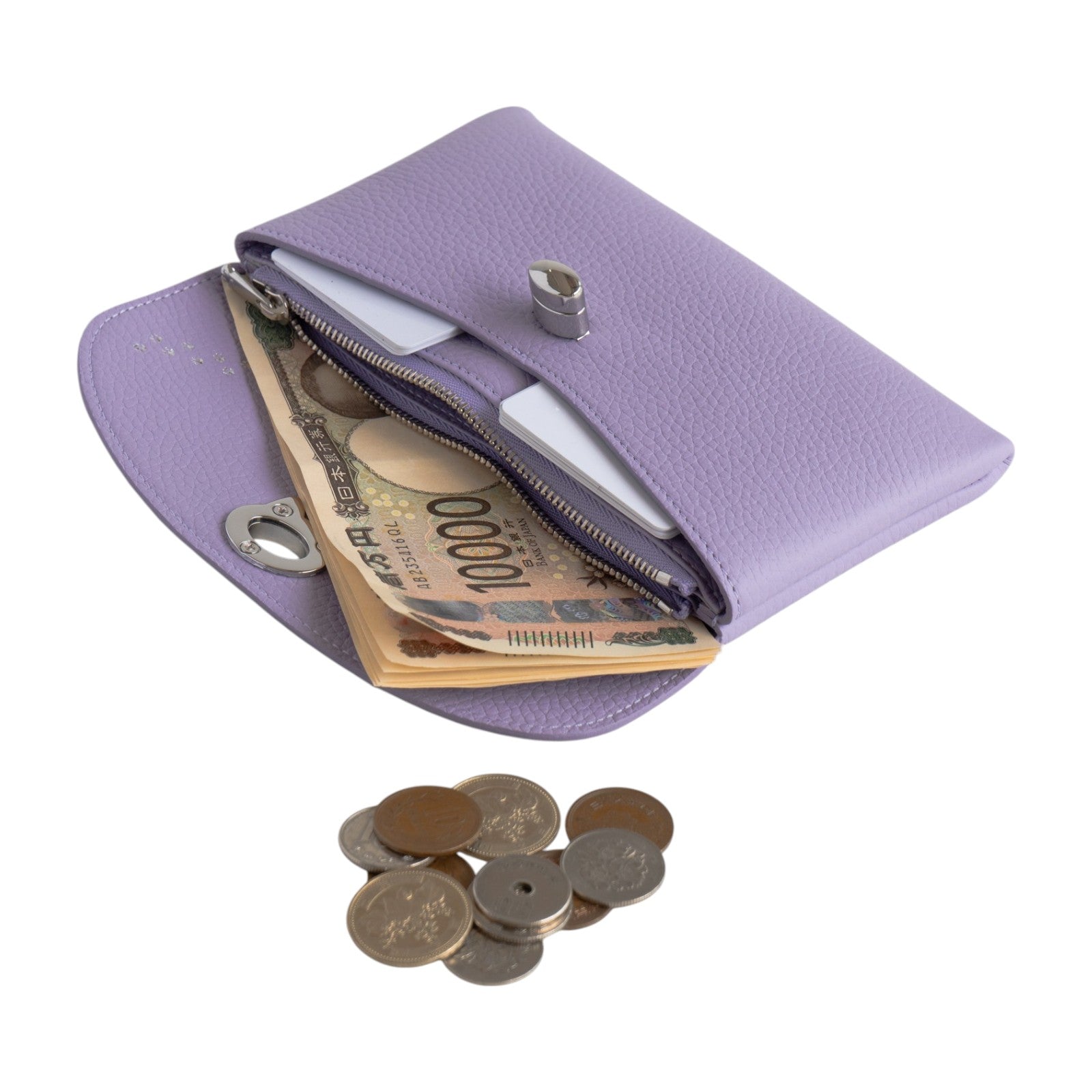 Flap Wallet Frunya Long with Sakura Cat Charm / Lavender