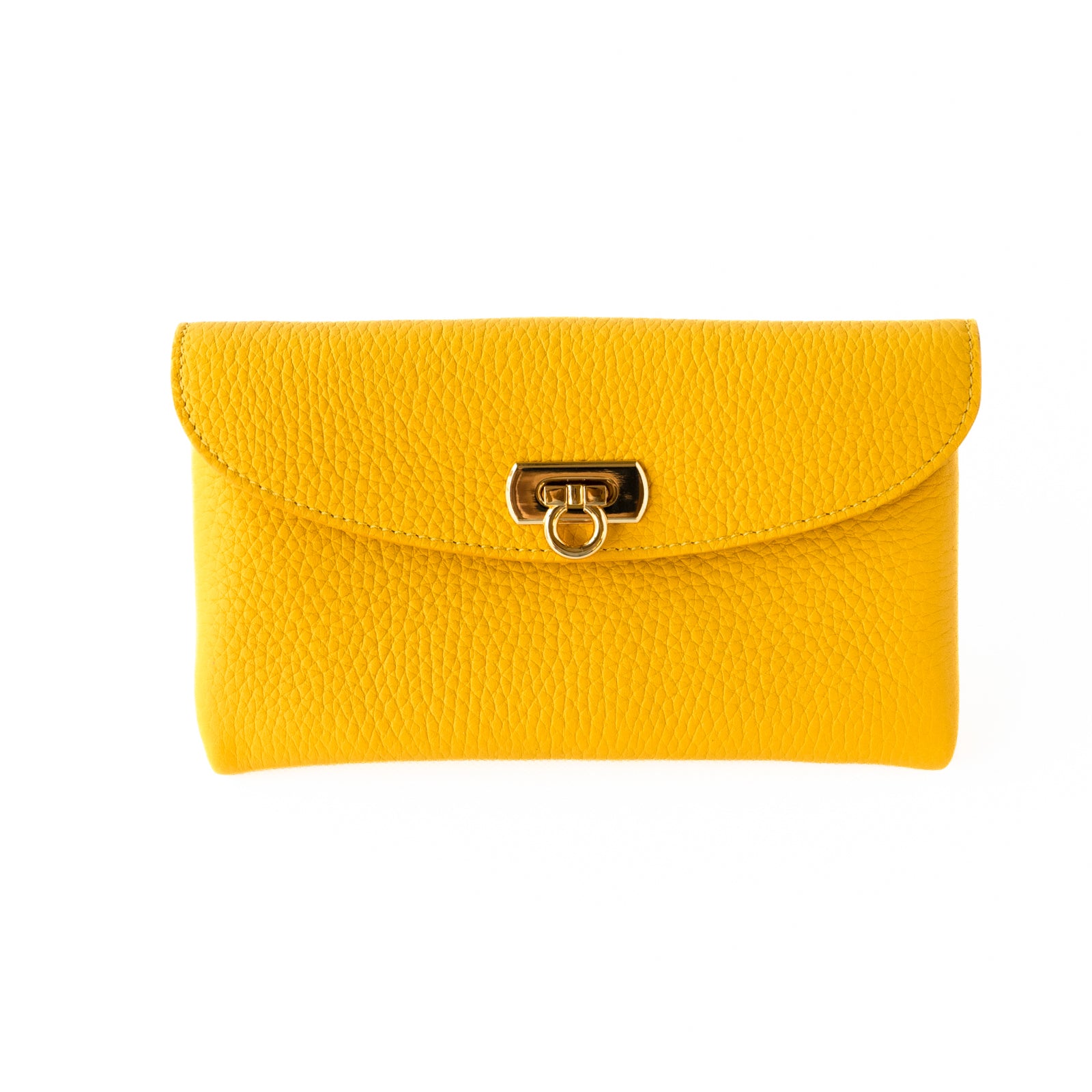 【おつとめ品セール】フラップウォレット・フルールロング (背面クロコダイルポケット付) トリヨンクレマンス / イエロー