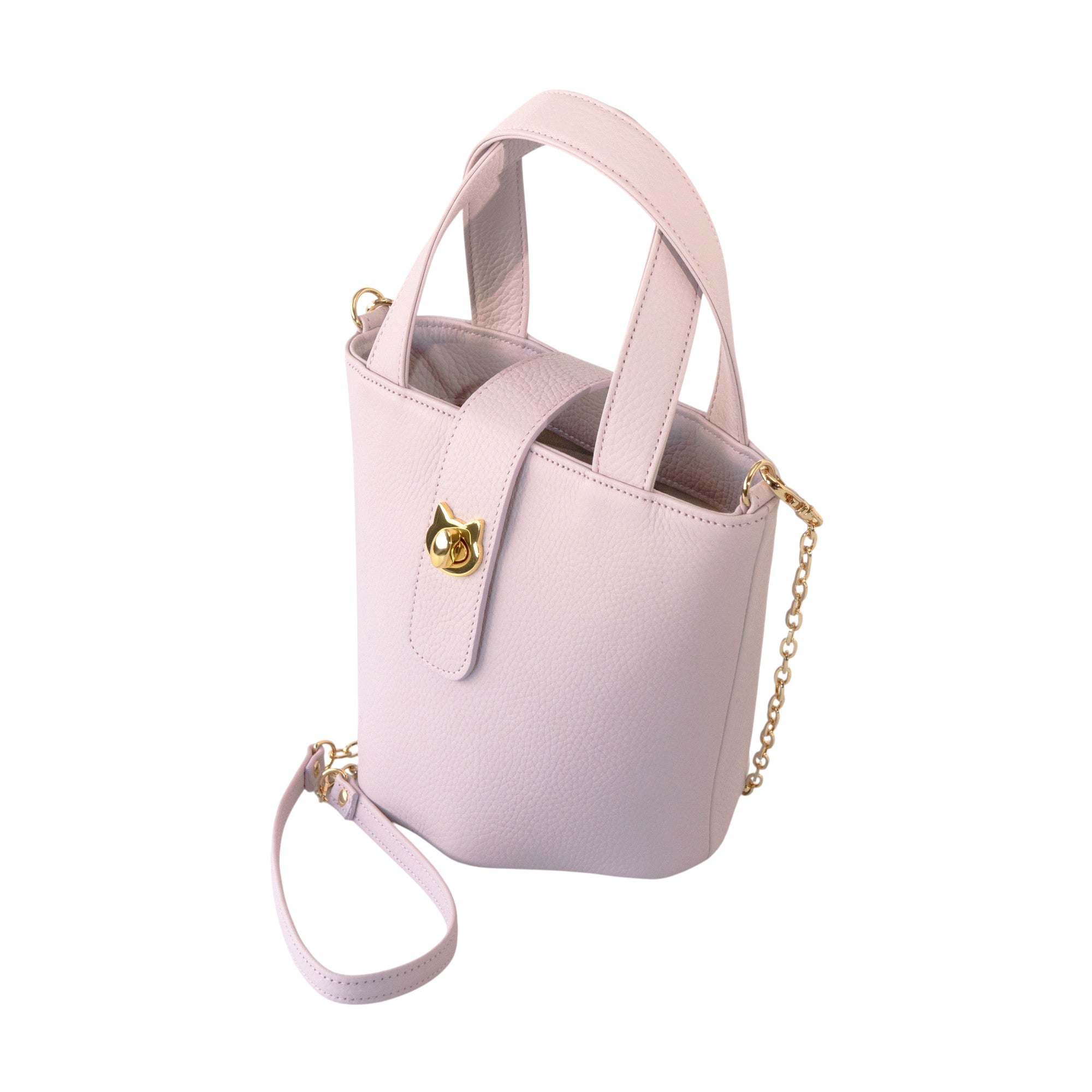 【3/20(金)20:00~ 数量限定】【さくらねこの日特別SET】チェーンショルダー付きミニバッグ・PAW (パウ) さくらねこチャームSET / モーヴシルヴェスティン