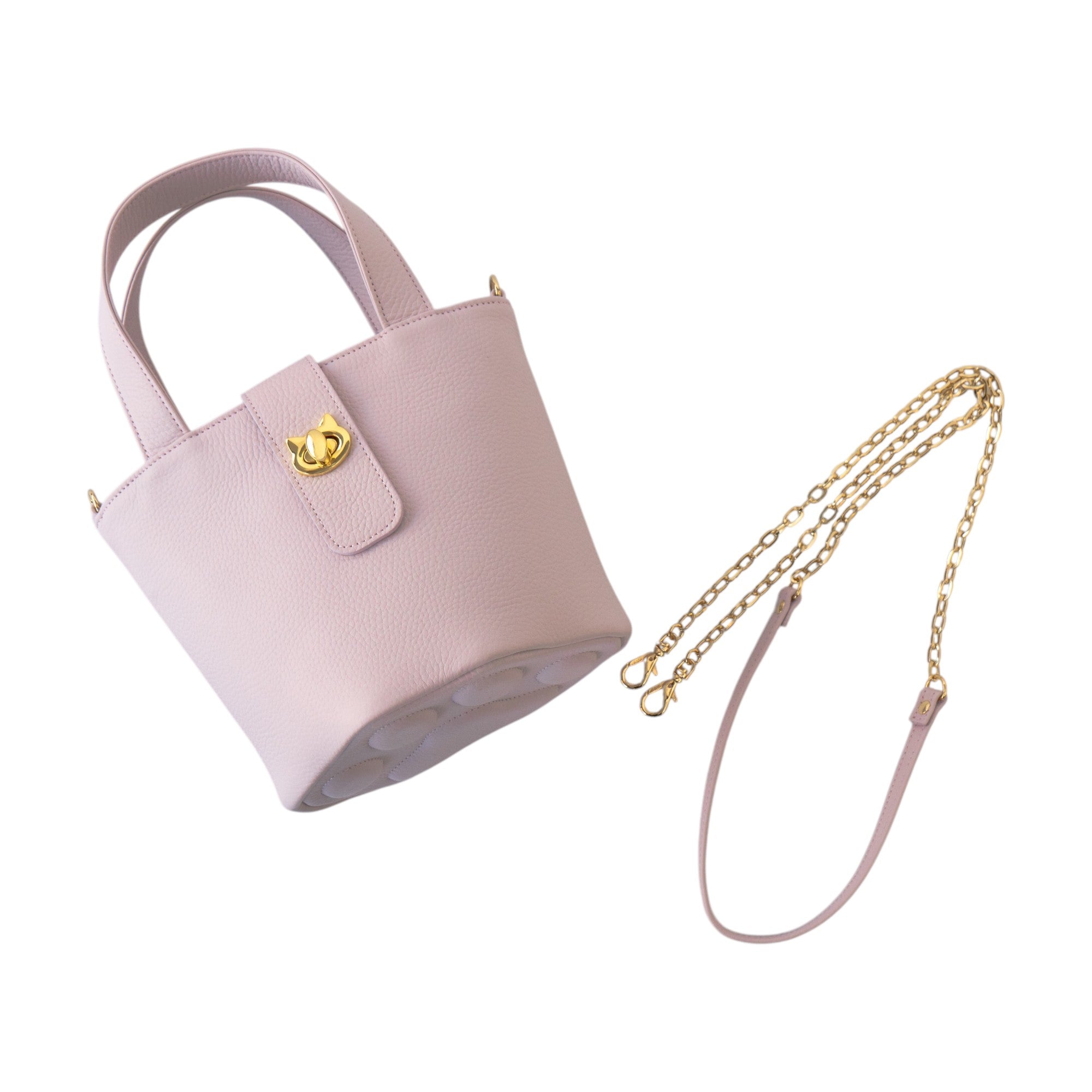 【3/20(金)20:00~ 数量限定】【さくらねこの日特別SET】チェーンショルダー付きミニバッグ・PAW (パウ) さくらねこチャームSET / モーヴシルヴェスティン