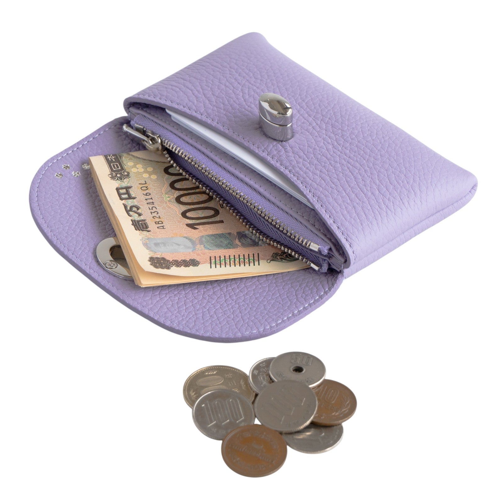 フラップウォレット・フルーニャ ミディアム キュイール・マッシュ / ラベンダー