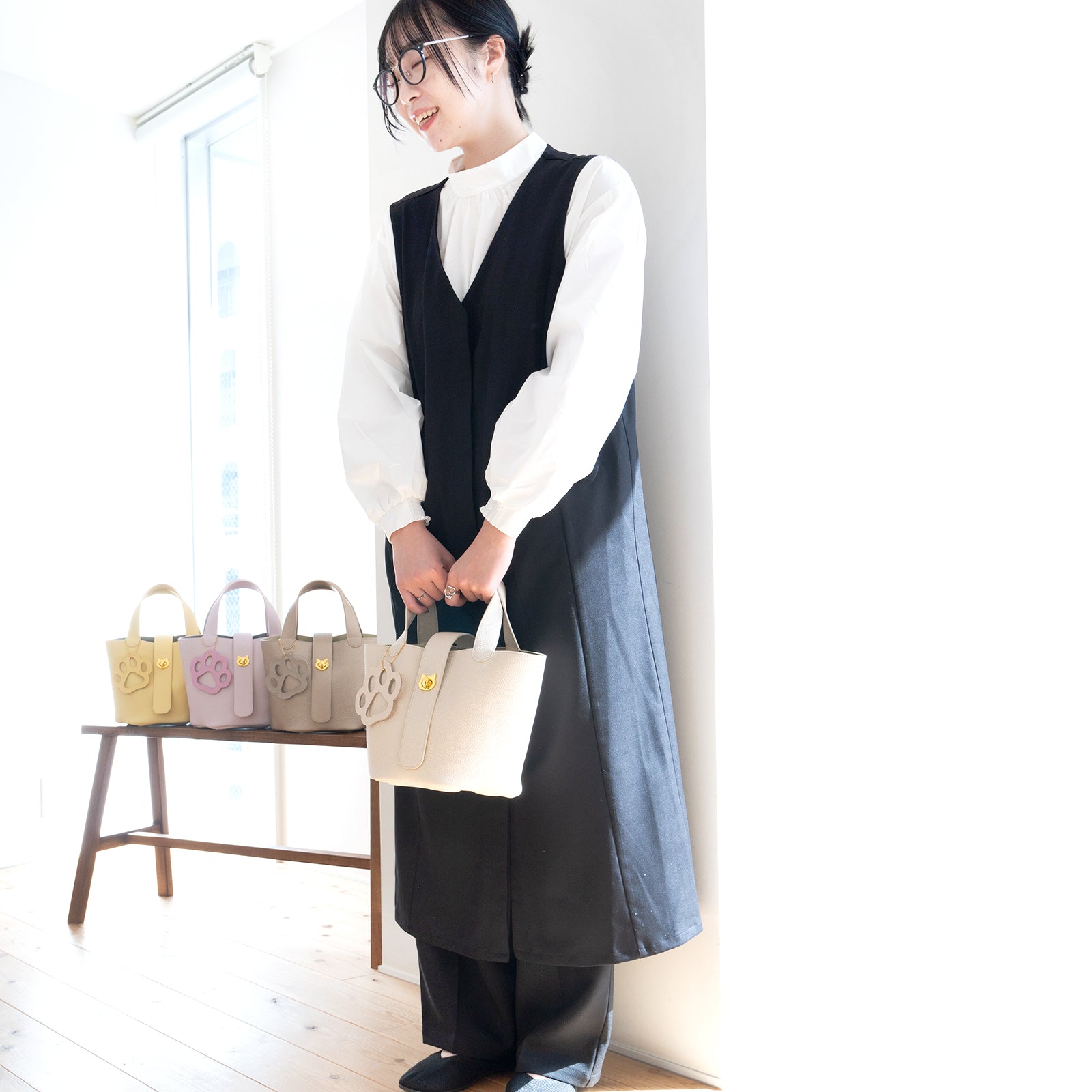 【1点限定 】バゲットバッグ PAW (パウ) 肉球チャーム付き トリヨンクレマンス / ナタ
