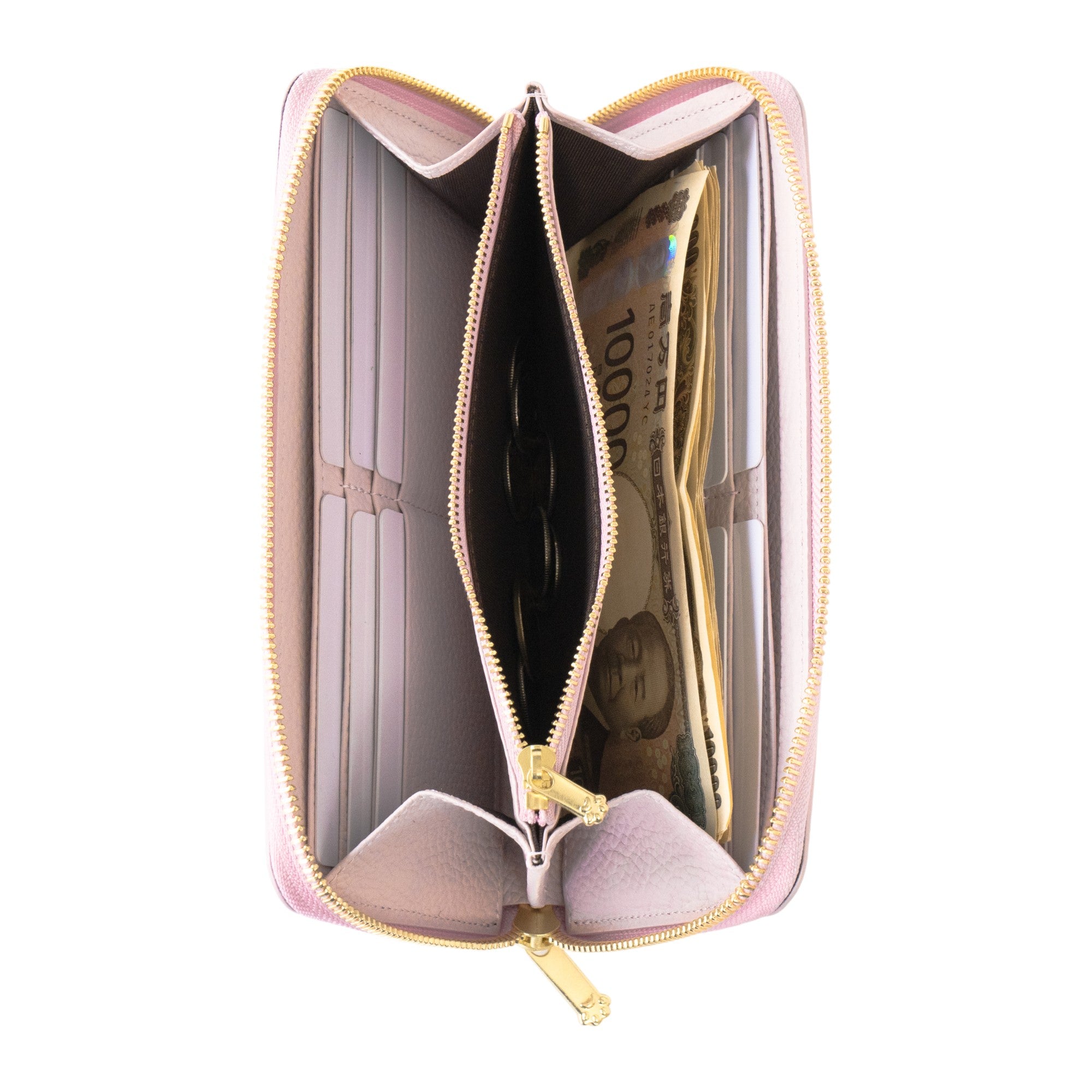 PAWラウンドファスナー長財布 キュイール・マッシュ / モーヴシルヴェスティン