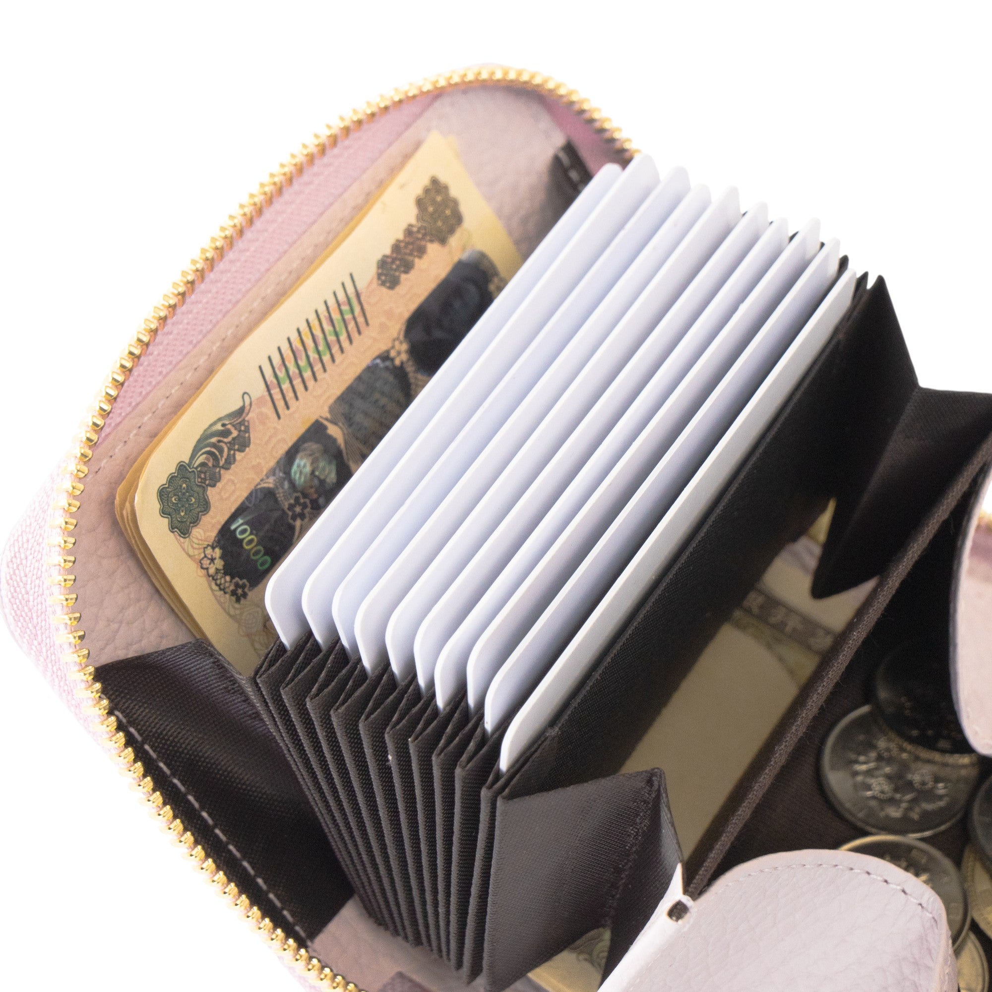 PAWラウンドファスナーミドル財布 キュイール・マッシュ / モーヴシルヴェスティン