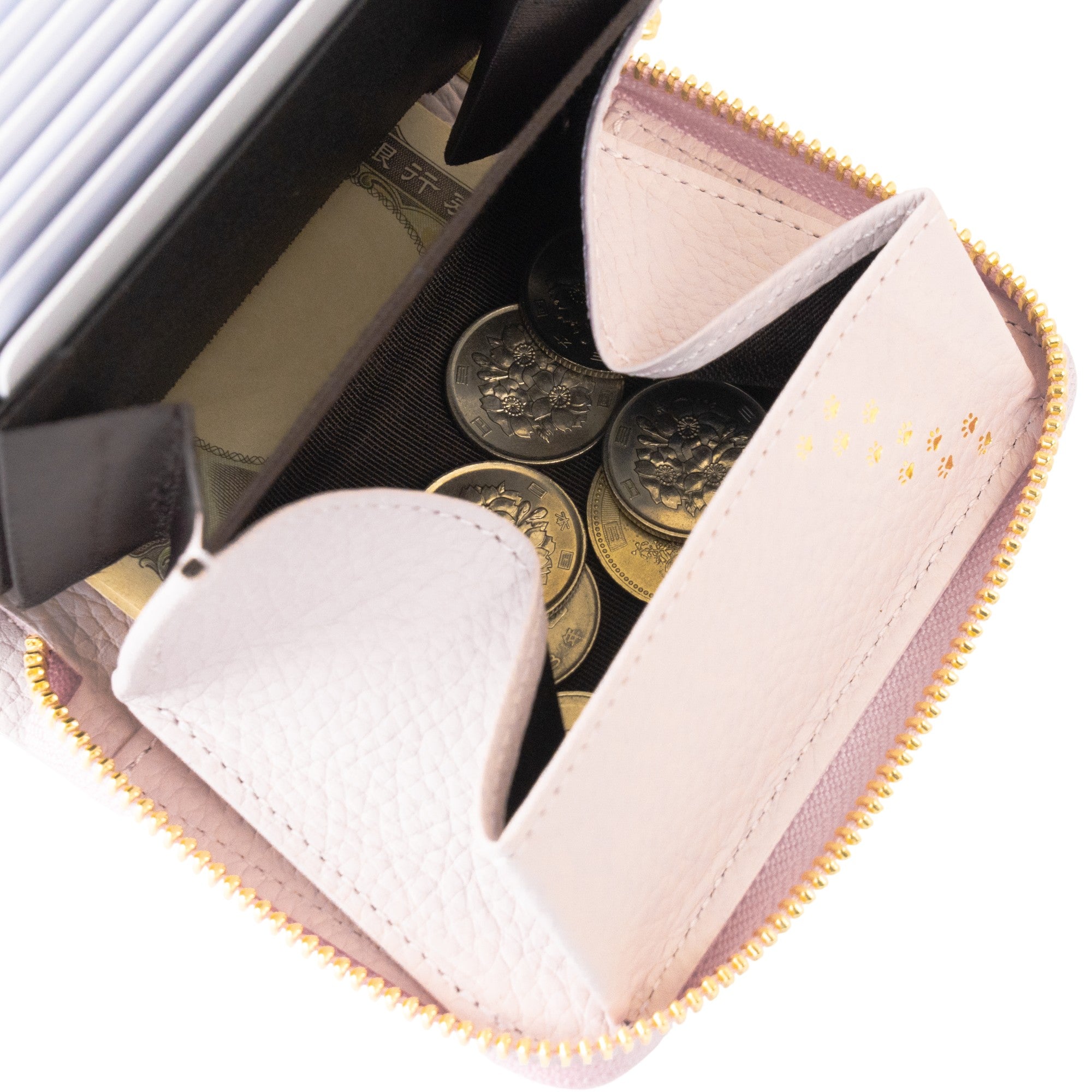 PAWラウンドファスナーミドル財布 キュイール・マッシュ / モーヴシルヴェスティン