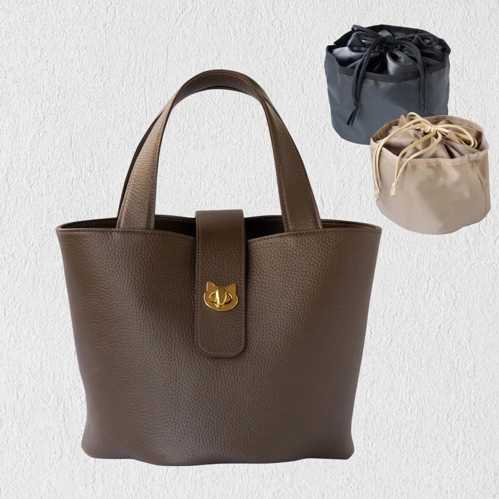 PAW Cuir Mache Bucket Bag in Chocolate