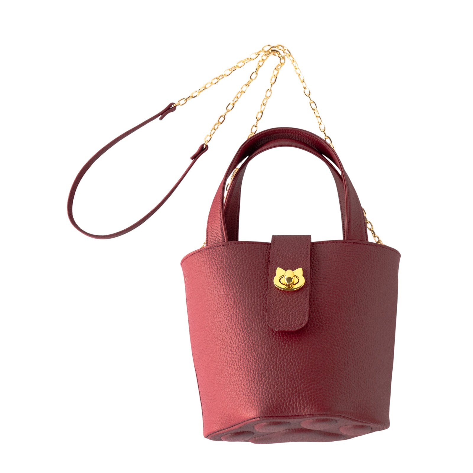 チェーンショルダー付きミニバッグ・PAW (パウ) / ボルドー