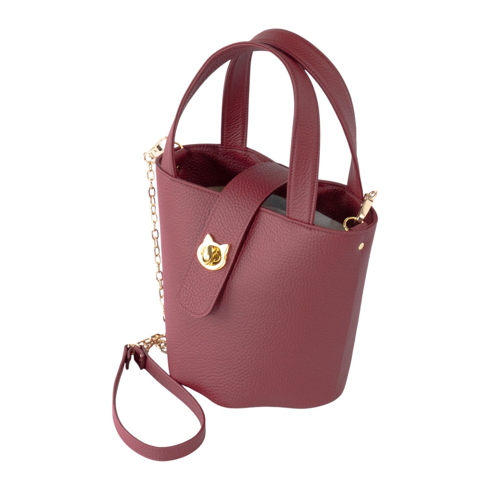 チェーンショルダー付きミニバッグ・PAW (パウ) / ボルドー