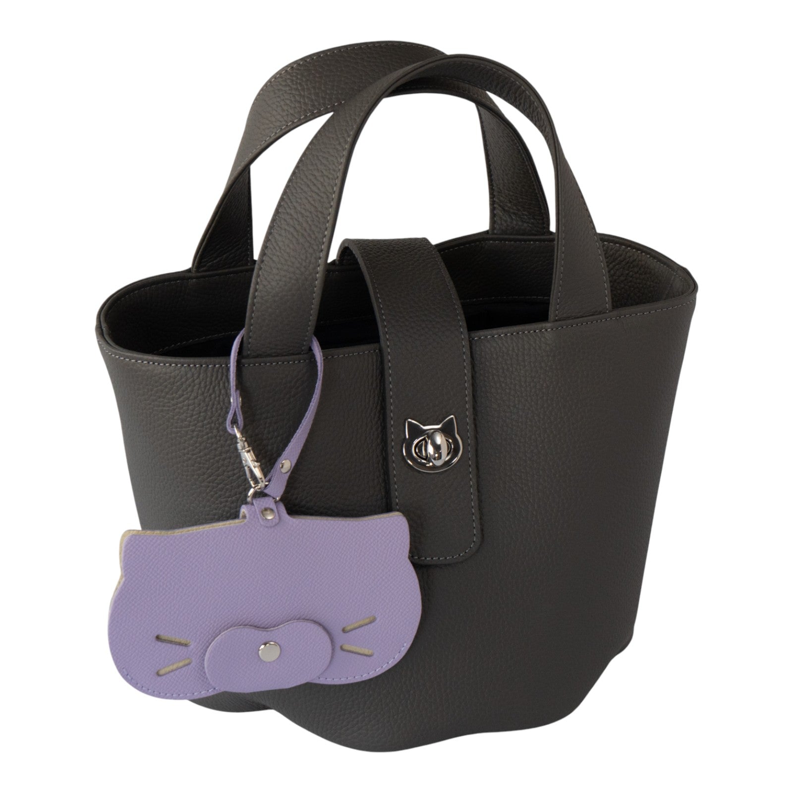 にゃんフェイス めがねケース キュイール・ミネルバ / ラベンダー