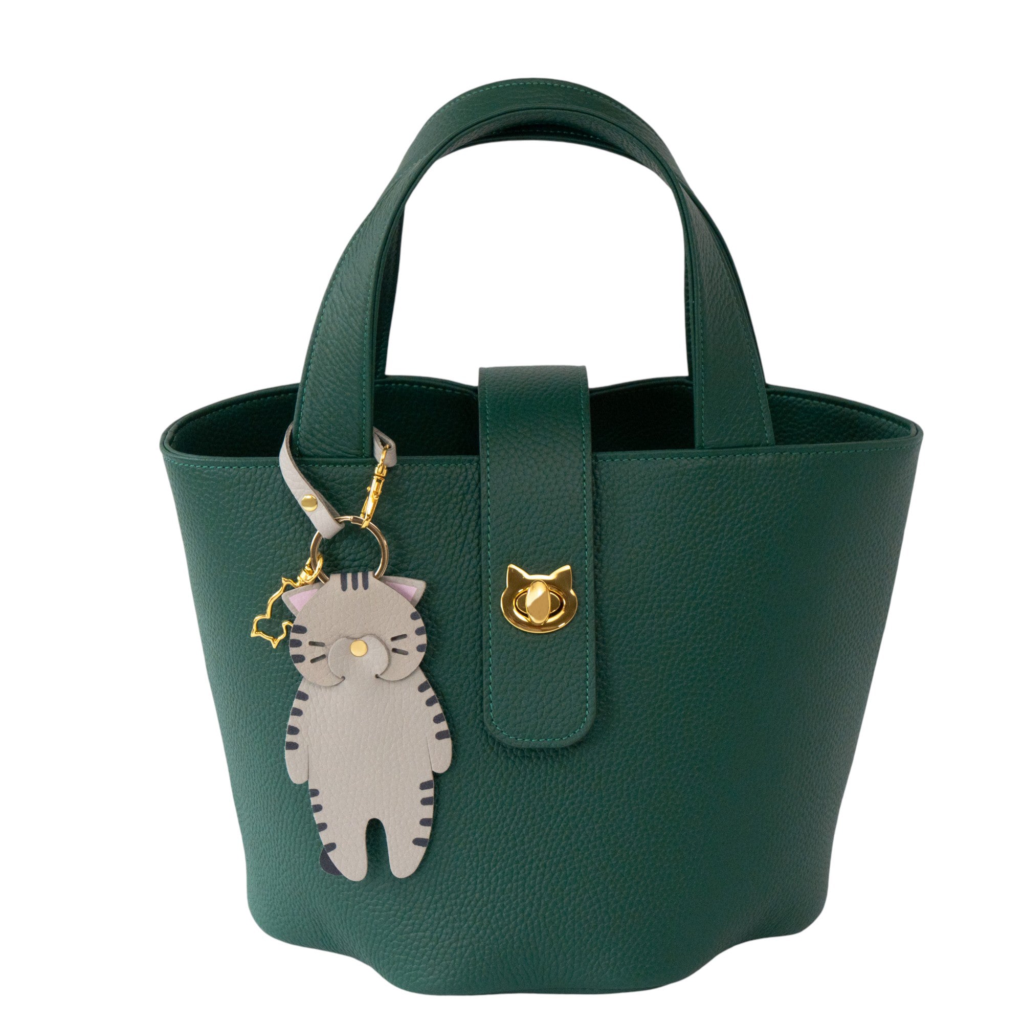 Printed cat charm / brown tabby