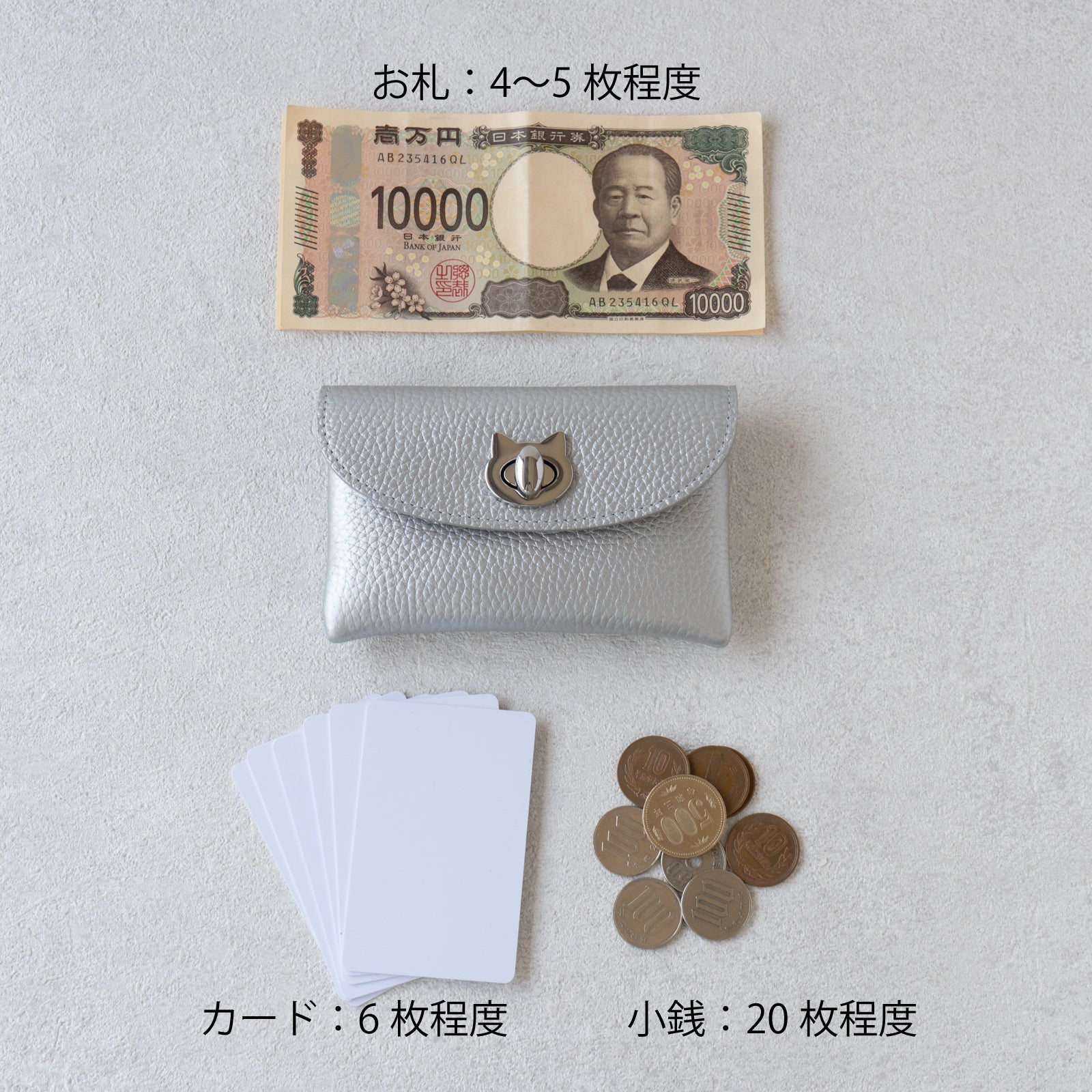 【4/22(火) 1日限定販売】フラップウォレット・フルーニャ ミディアム キュイール・マッシュ / シルバー