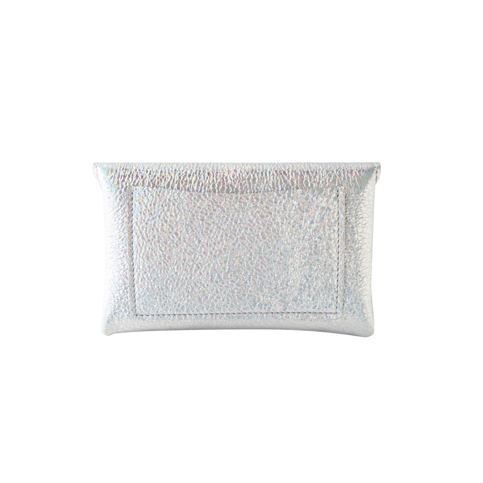 【おつとめ品セール】フラップウォレット・フルール ミディアム (背面ポケット付き) プリズムレザー / オーロラシルバー