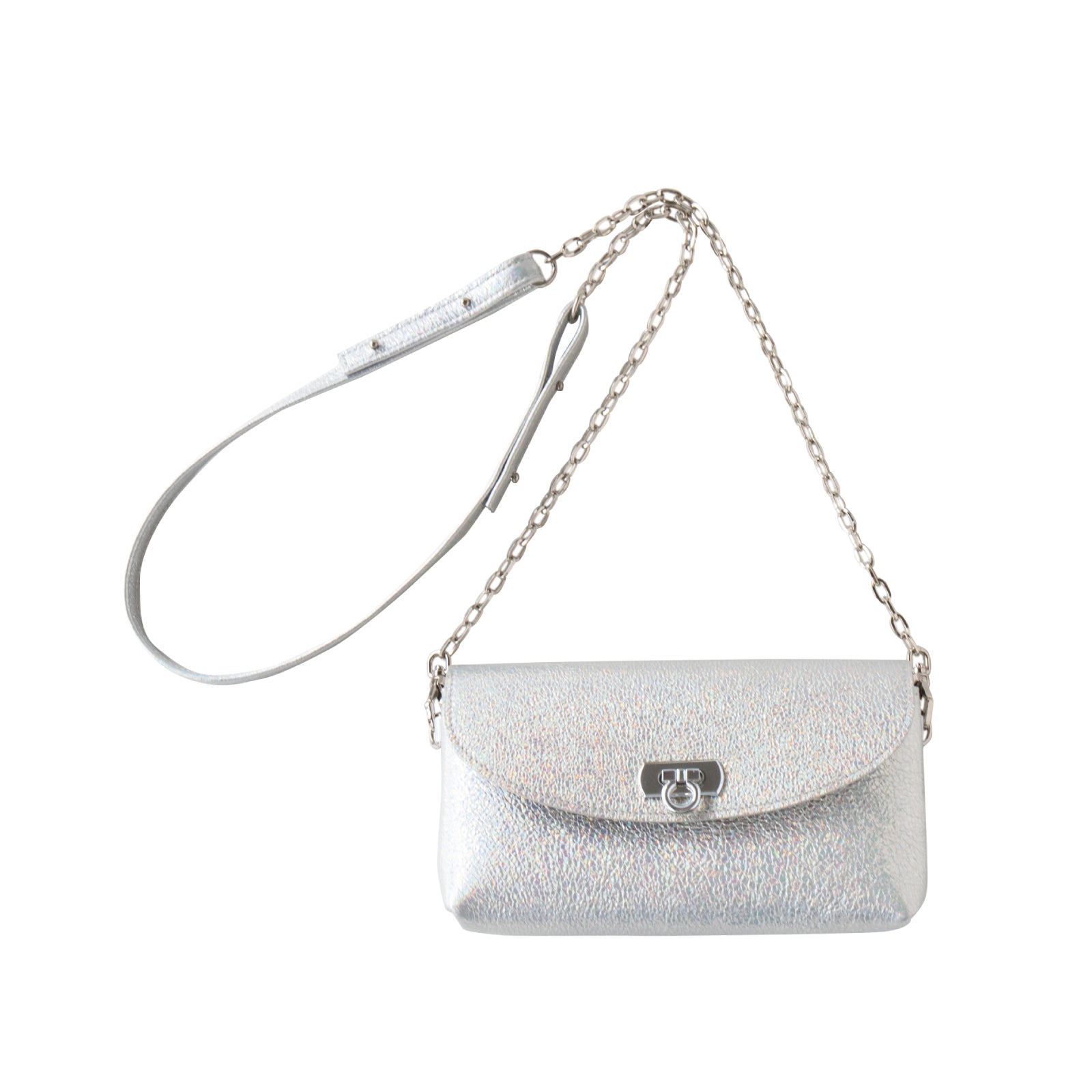 【おつとめ品セール】フルール ミリオン ポシェット(背面ポケット付き) プリズムレザー / オーロラシルバー