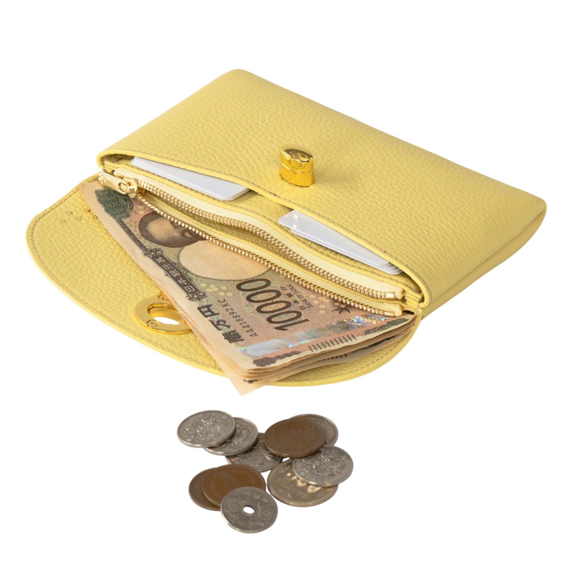 フラップウォレット・フルーニャ ロング キュイール・マッシュ / ジョーヌプッサン