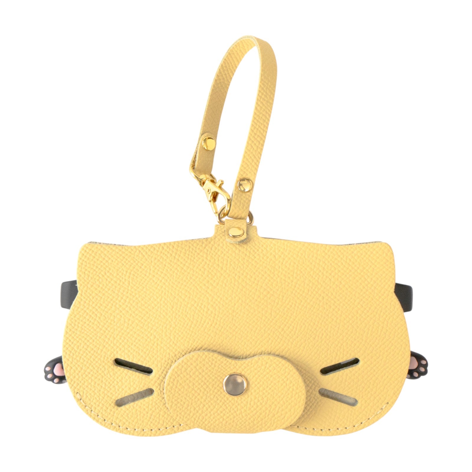 にゃんフェイス めがねケース キュイール・ミネルバ / カナリア