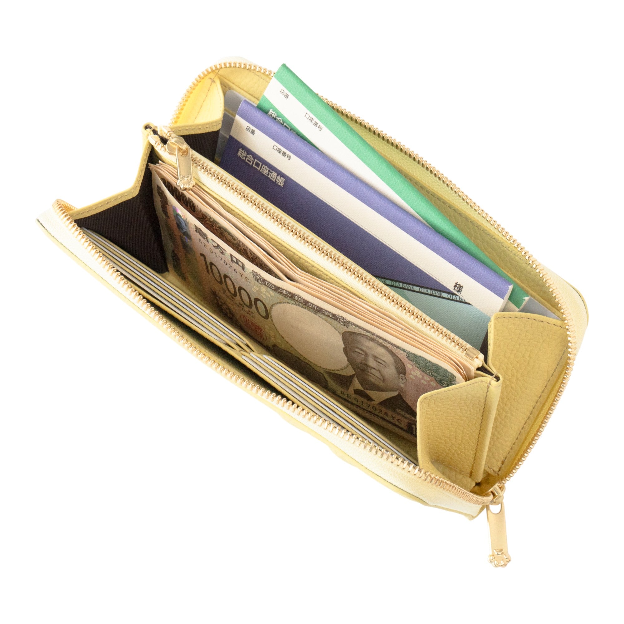 PAWラウンドファスナー長財布 キュイール・マッシュ / ジョーヌプッサン