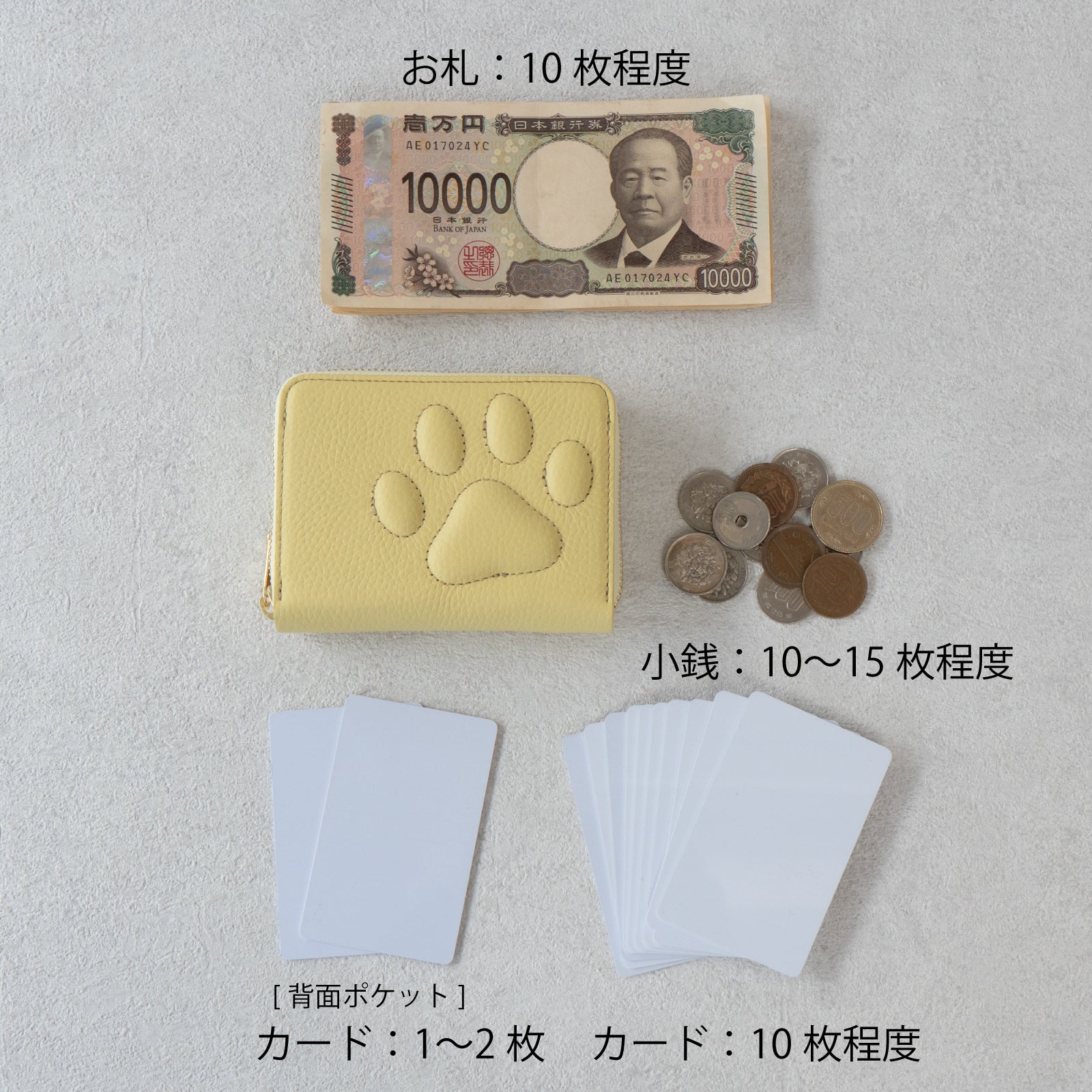 【3/20(金)20:00~ 数量限定】【さくらねこの日特別SET】PAWラウンドファスナーミドル財布 さくらねこチャームSET / ジョーヌプッサン