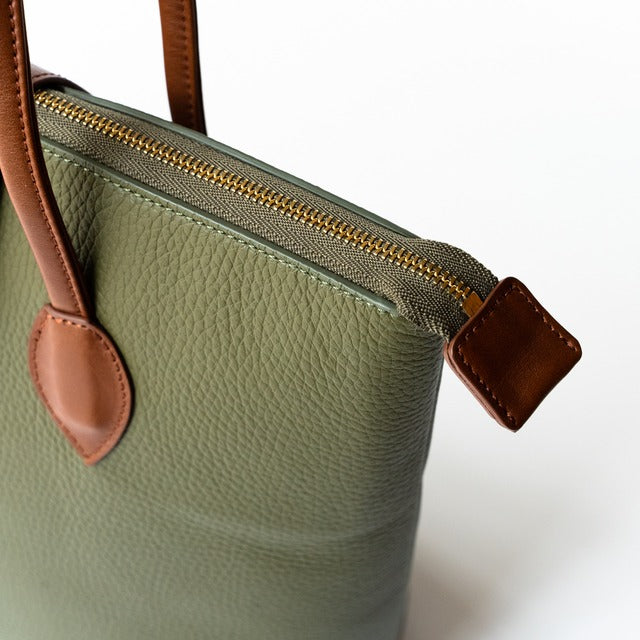 [6th Anniversary Sale] [Special Offer] Crochet A4 Tote Cuir Mache/Olive