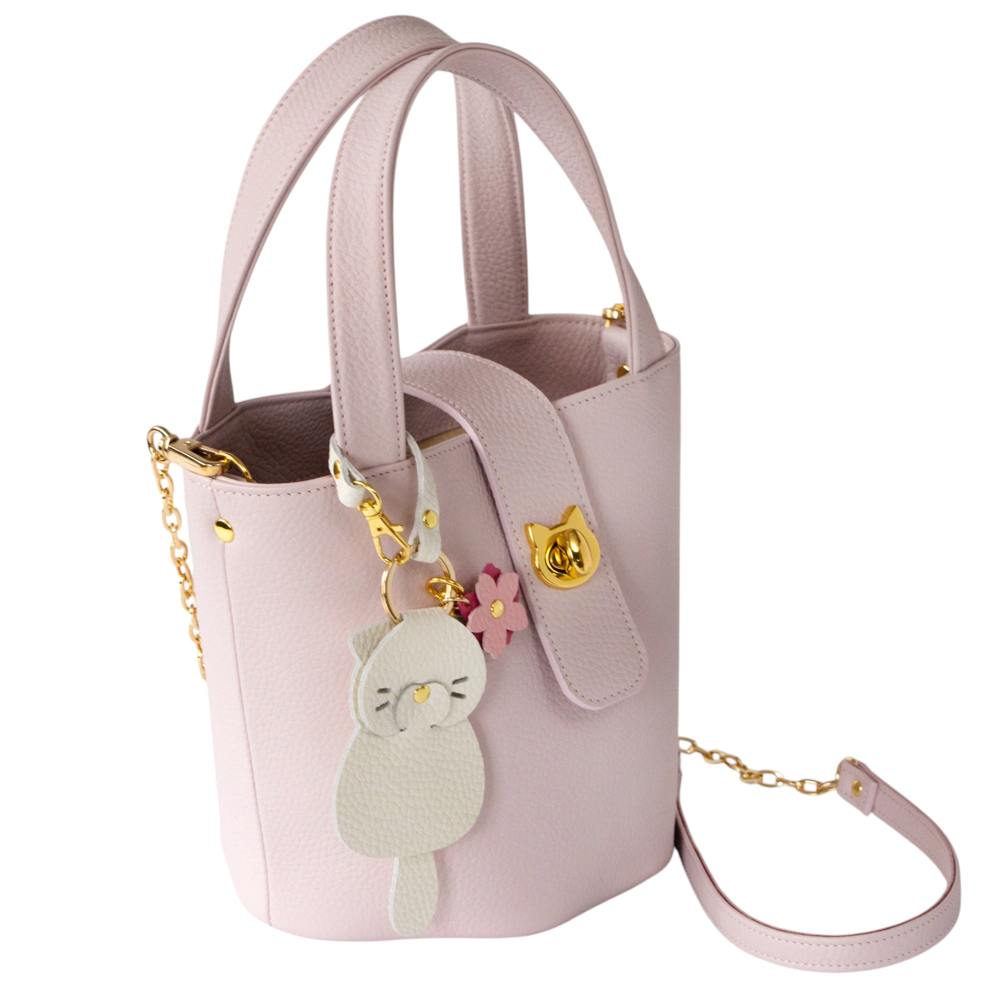 【3/20(金)20:00～ 数量限定】【さくらねこの日特別SET】チェーンショルダー付きミニバッグ・PAW  (パウ)   さくらねこチャームSET  / モーヴシルヴェスティン