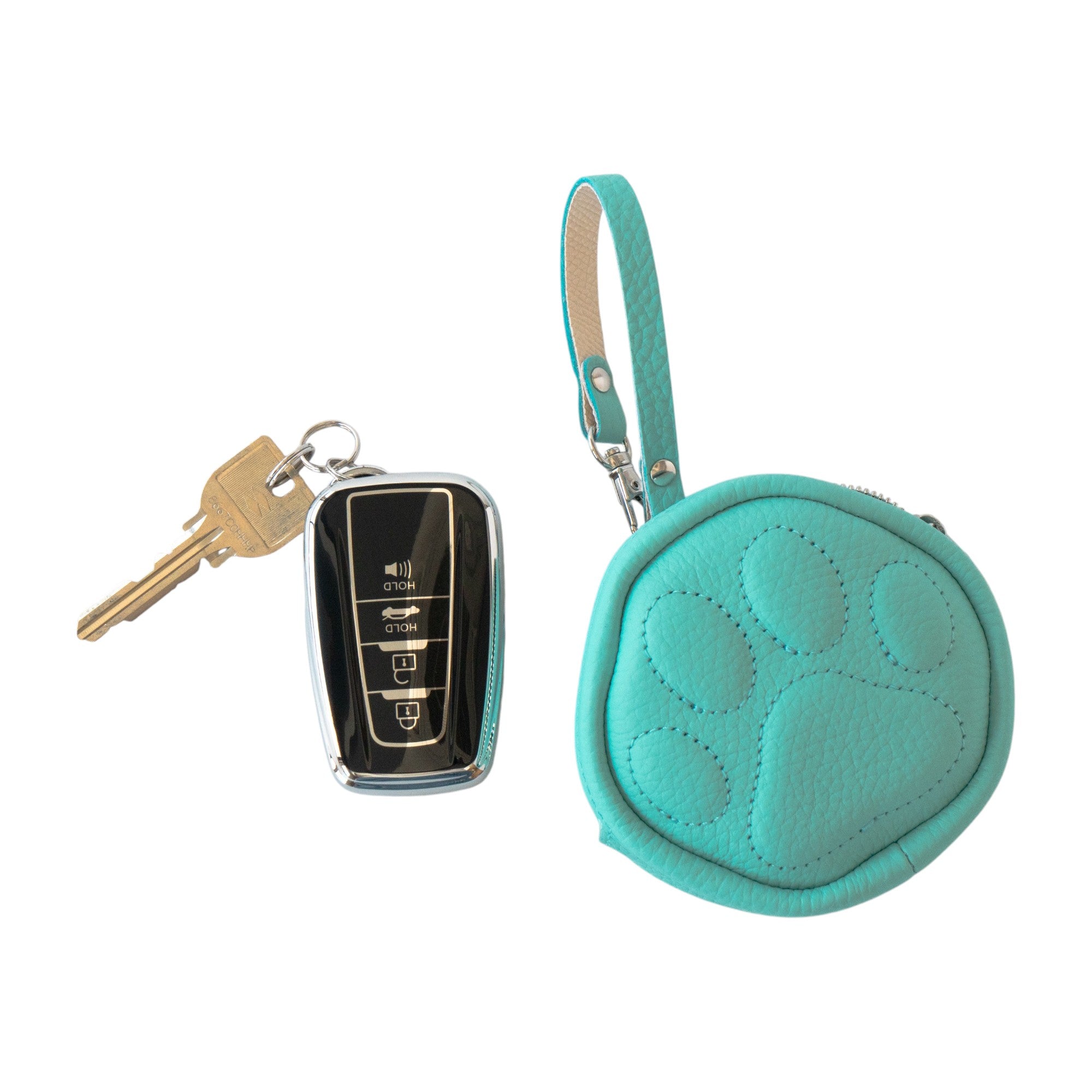 PAW Charm Pouch Cuir Mash / Bleu Dragée