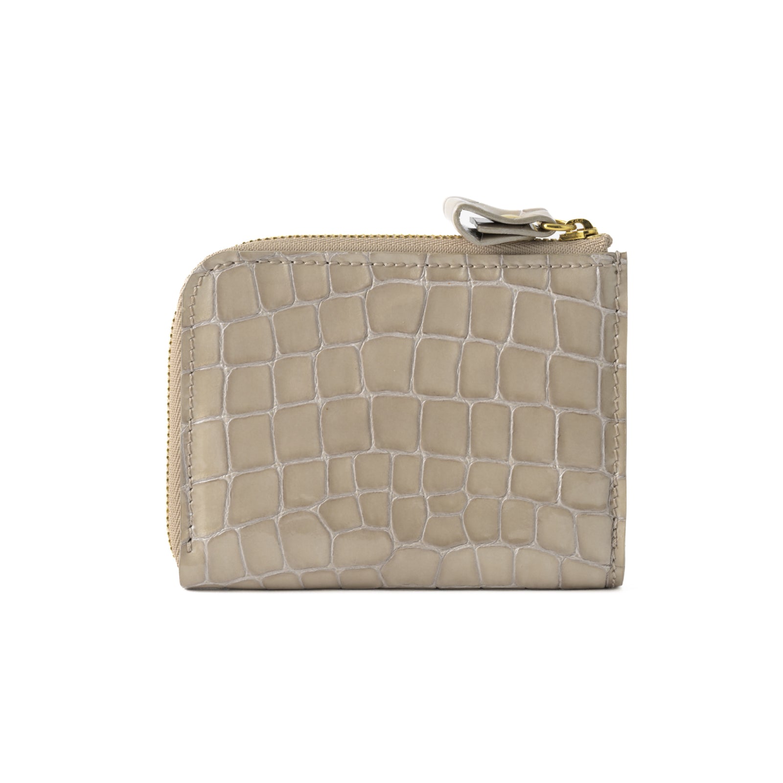L-shaped zipper minimal wallet in Chromer leather / Tourtiere