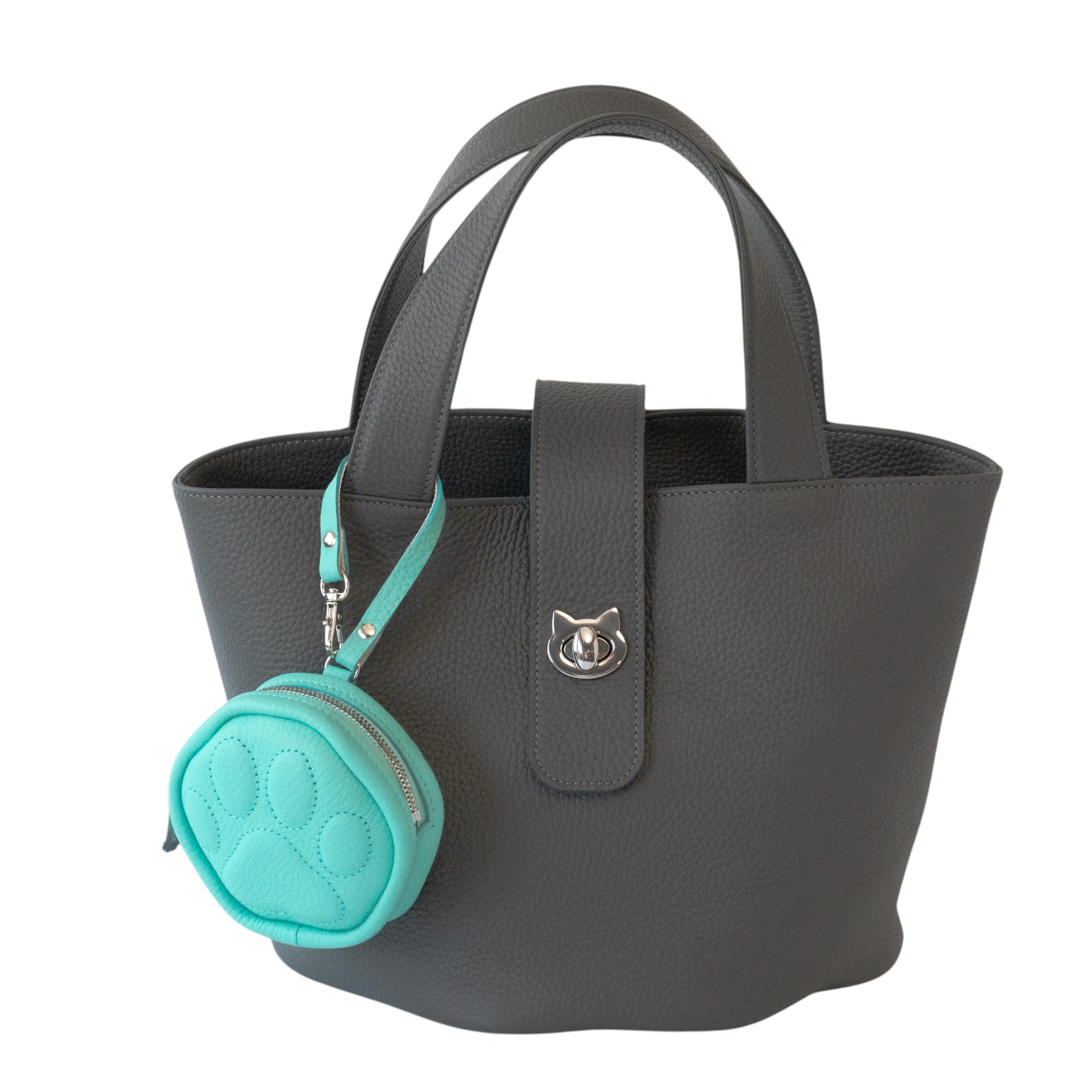 PAW Charm Pouch Cuir Mash / Bleu Dragée