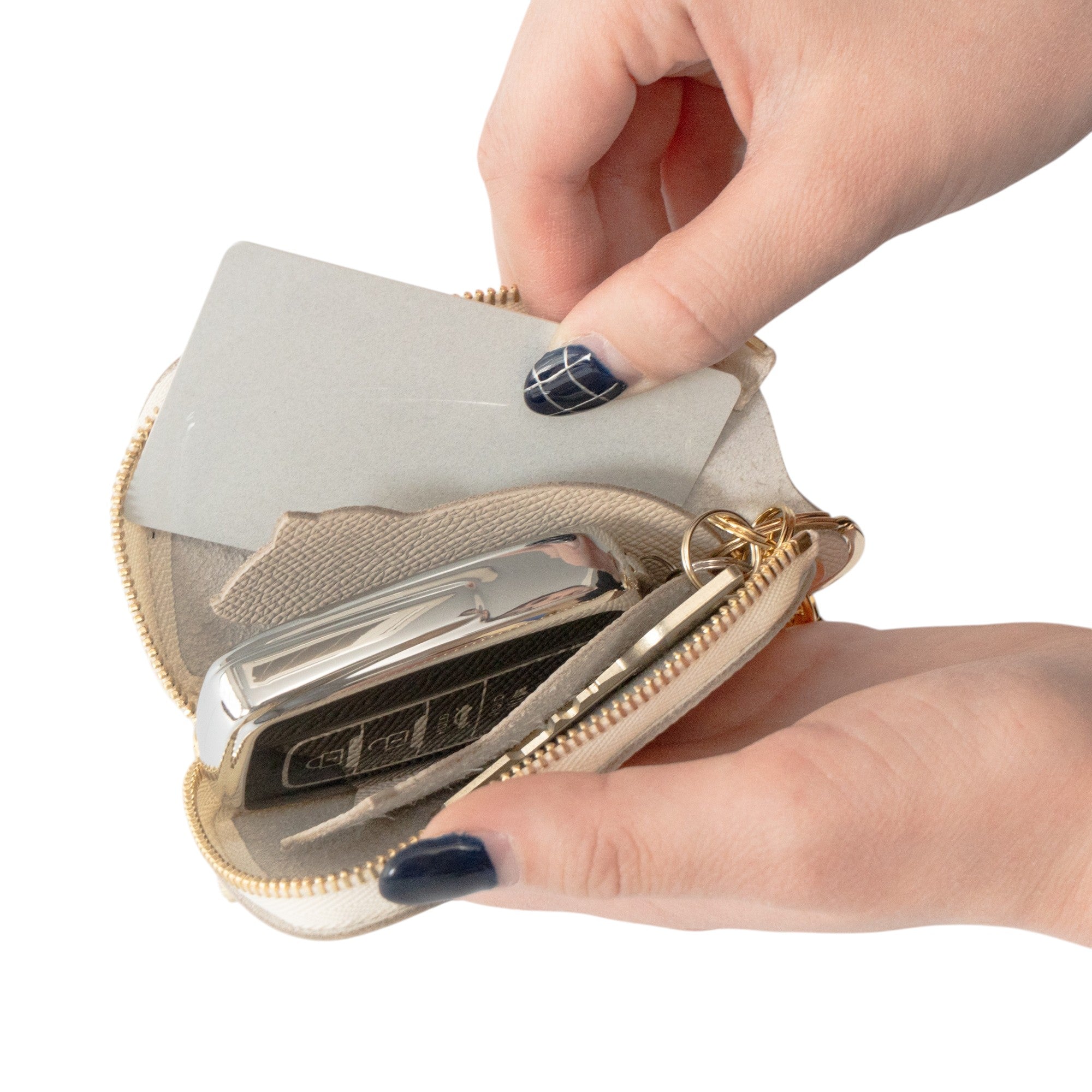 スマートキーケース　キュイール・ミネルバ  /  ヴァニラ