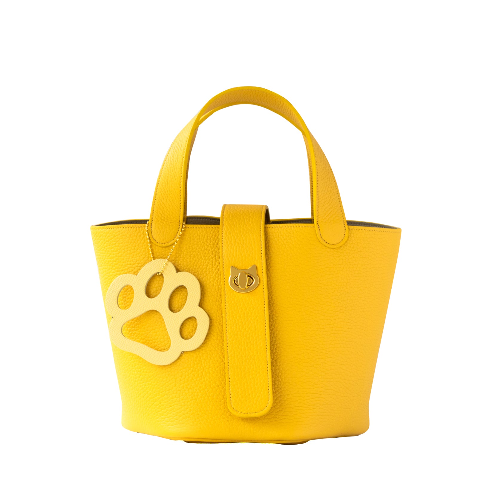 【6/8(日) 1日限定販売】【数量限定 】バゲットバッグ  PAW (パウ) 肉球チャーム付き　  トリヨンクレマンス  /  イエロー