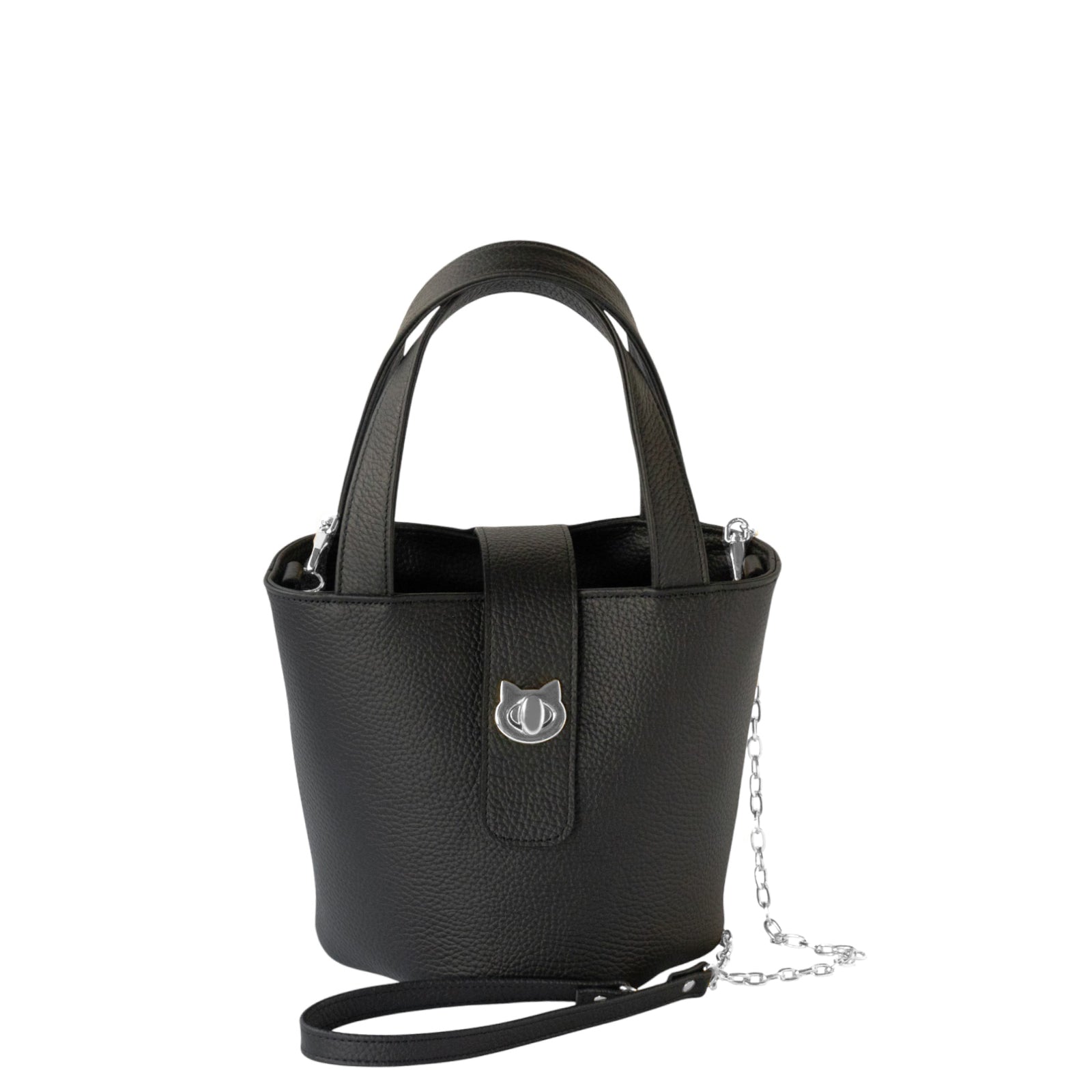 【12/7(日)22:00～ 26時間限定販売】【数量限定】 チェーンショルダー付きミニバッグ・PAW  (パウ)   / ブラック [選べる金具]