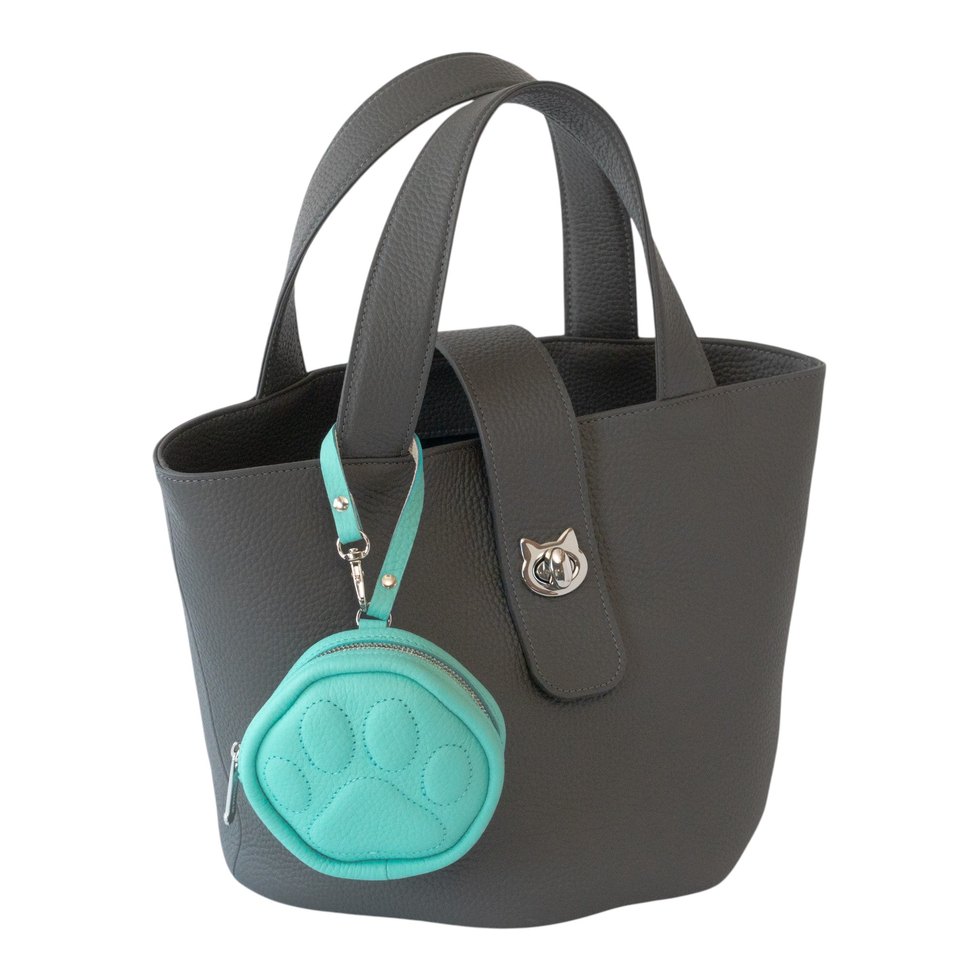 PAW Charm Pouch Cuir Mash / Bleu Dragée