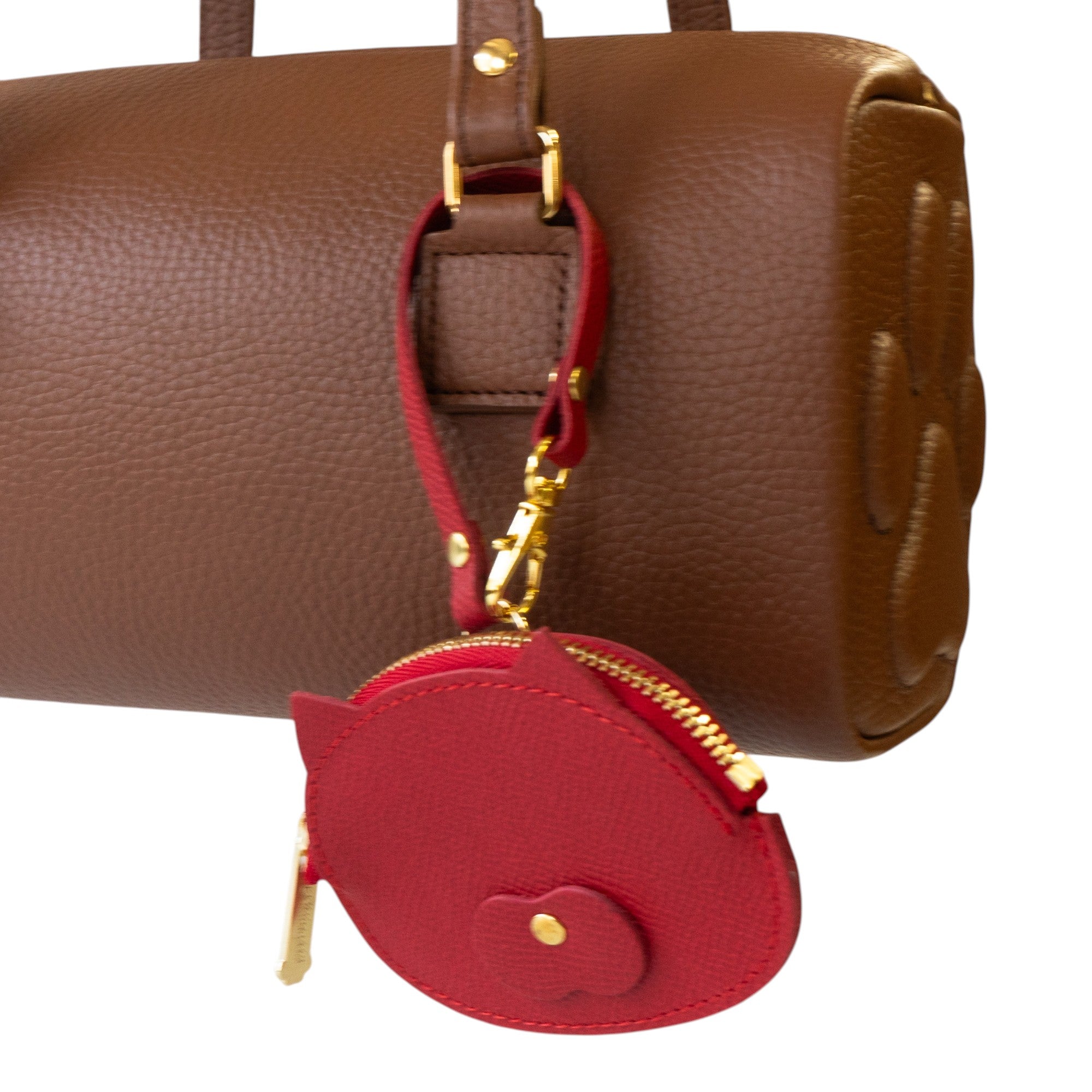 Nyan Face Coin Purse, Veau Epsom / Rouge