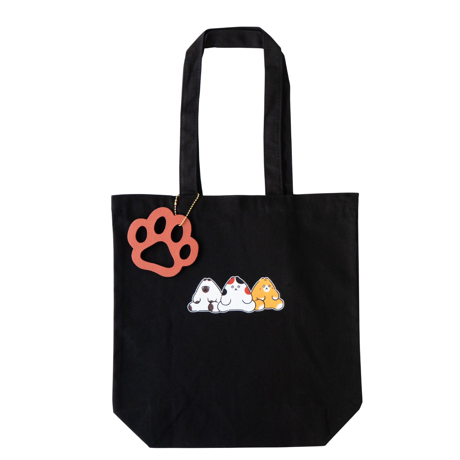 【期間限定：3月20日(金)22:00～22日(日)】にゃんぺんトートバッグ・M  [仲良し3にゃんぺんず]  /  ブラック