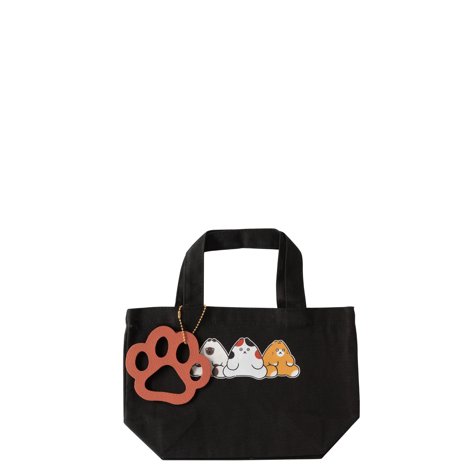 【期間限定：3月20日(金)22:00～22日(日)】にゃんぺんトートバッグ・S  [仲良し3にゃんぺんず]  /  ブラック