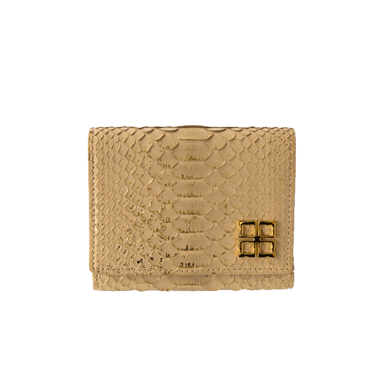 [Made to order 9/13 (Fri) - 9/23 (Mon)] Handy Wallet Opera Lily Grande Foil Python / Gold Beige